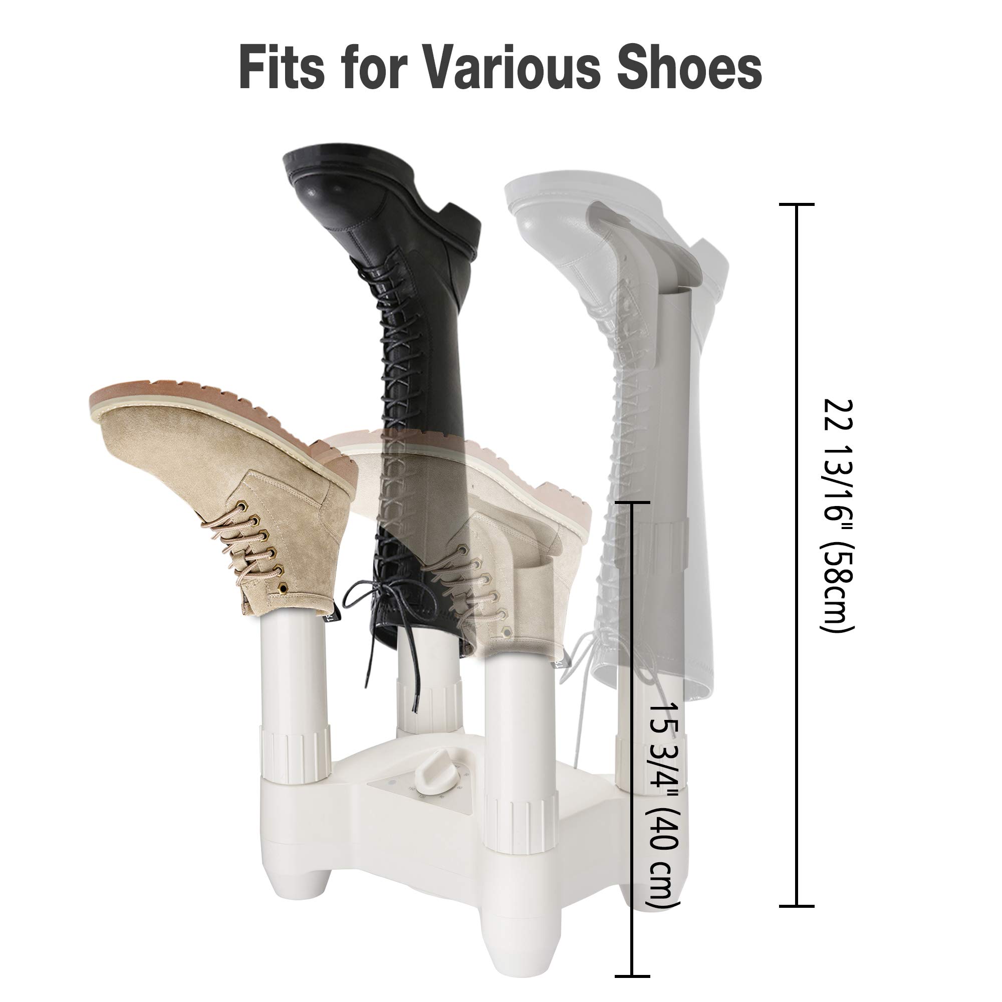 Yescom Electric Shoe Dryer with Timer - Boot & Footwear Warmer, Odor Eliminator for Shoes, Boots & Socks - Perfect for Hiking, Sports & Winter Use