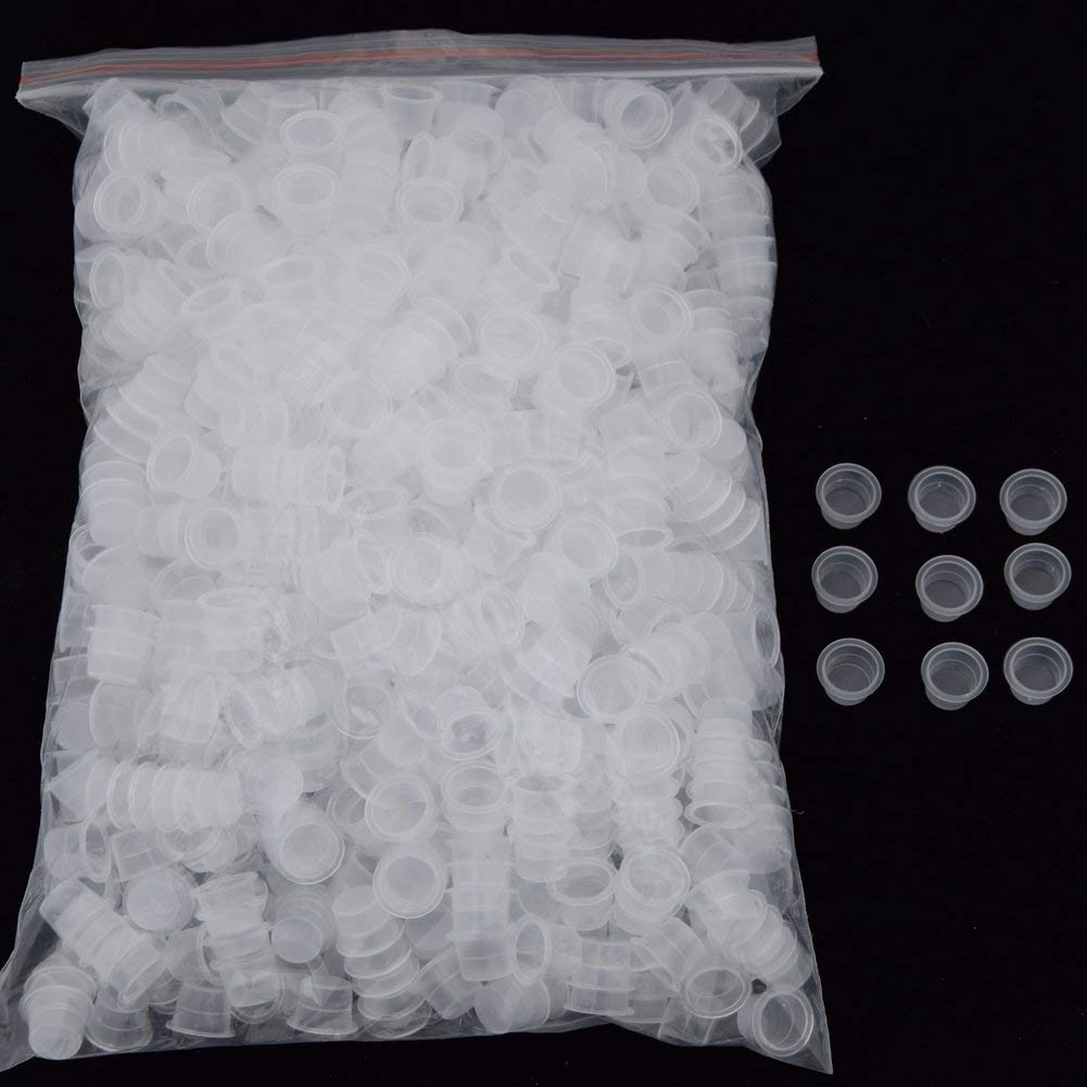 Premium Tattoo Ink Caps 1000pcs - #15 Large Size Disposable Pigment Cups for Microblading & Tattoo Machine Kits - Professional Tattoo Supplies for Artists & Studios - Perfect for Eyebrow Tattooing & Body Art Sessions