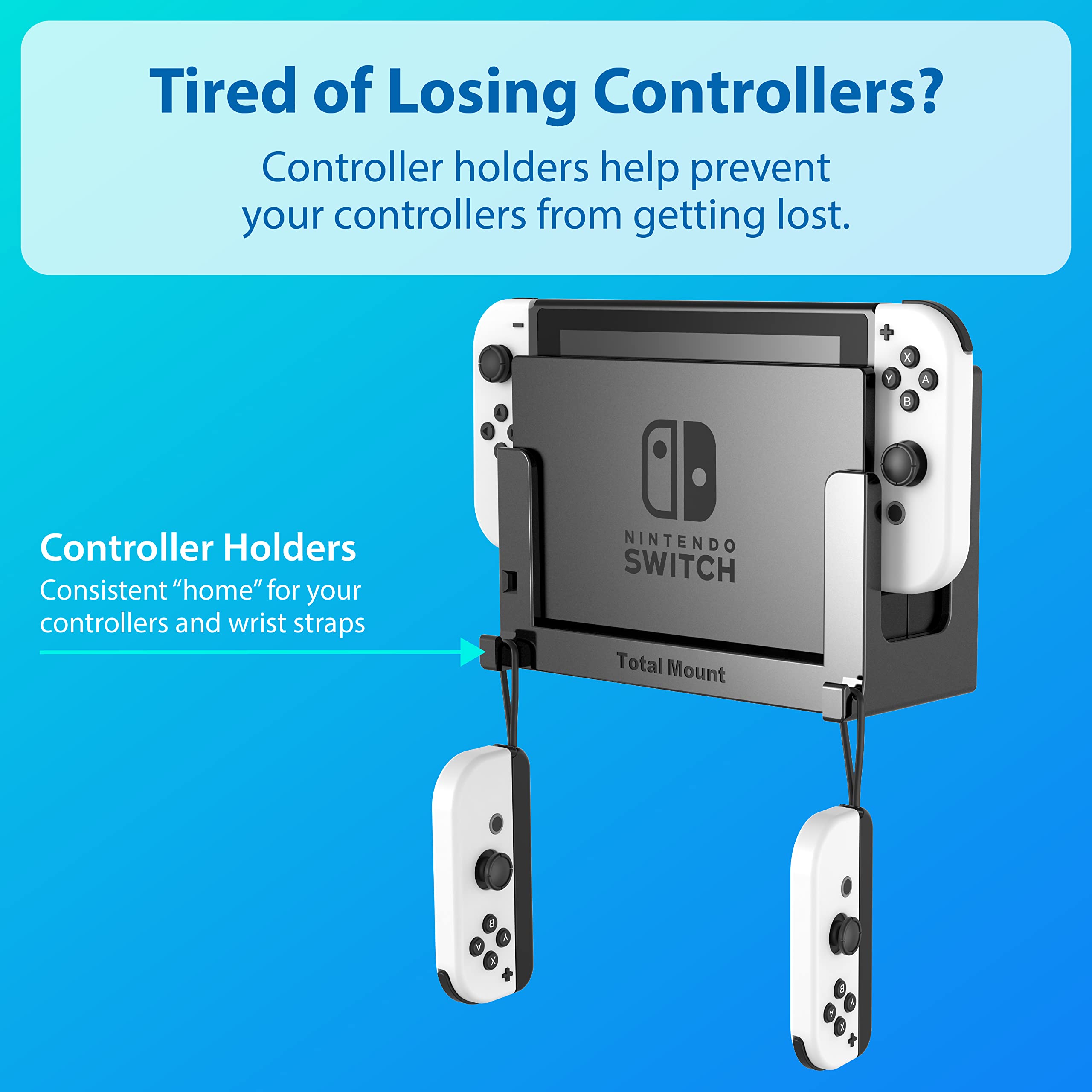 TotalMount Wall Mount for Nintendo Switch - Secure TV Mounting Bracket for Gaming Setup | Perfect for Living Room & Bedroom Gaming Stations