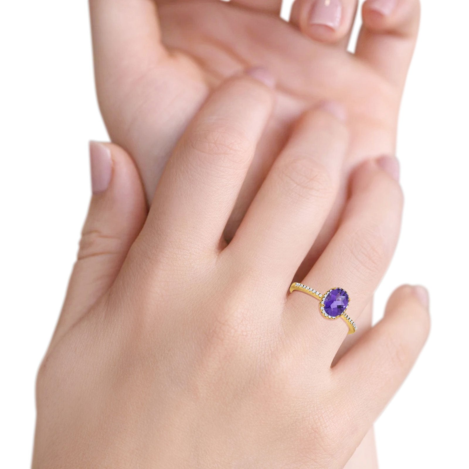 14K Gold 1.41ct Oval 8x6mm G SI Diamond Engagement Ring for Women - Elegant Wedding Band, Anniversary Gift, Promise Ring for Her (Perfect for Proposals, Bridal Jewelry & Special Occasions)
