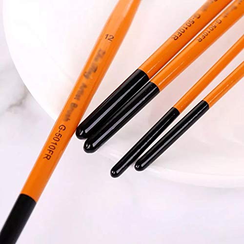 5pcs/Set Professional Filbert Paint Brushes - Fine Nylon Hair for Watercolor, Gouache, Acrylic & Oil Painting - Artist DIY Tools - Perfect for Canvas, Paper & Wood Art Projects