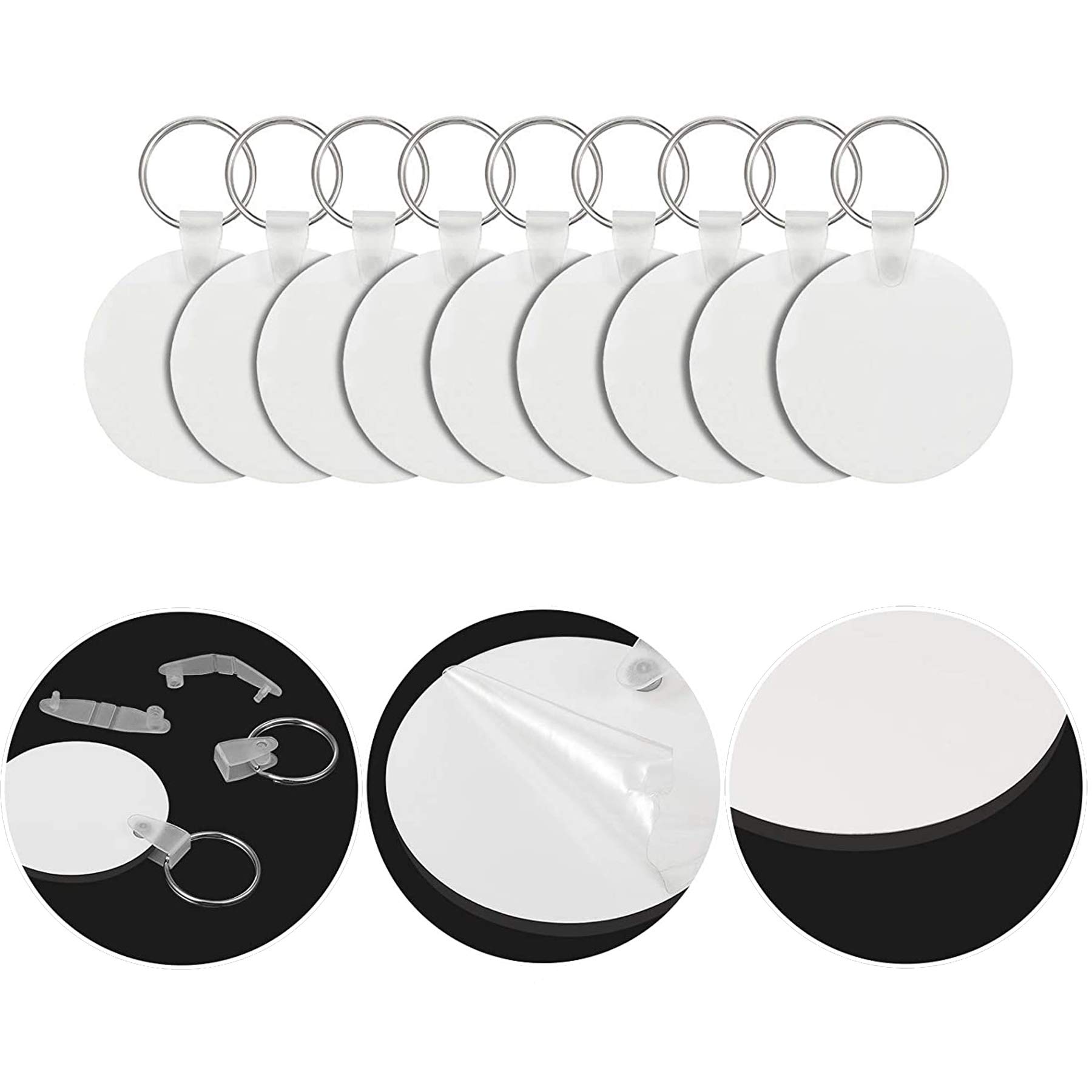 Allazone Sublimation Blanks Keychains - 40-Piece DIY Heat Transfer Keychain Set with 2 Shapes for Custom Designs | Perfect for Crafts, Gifts & Personalized Accessories