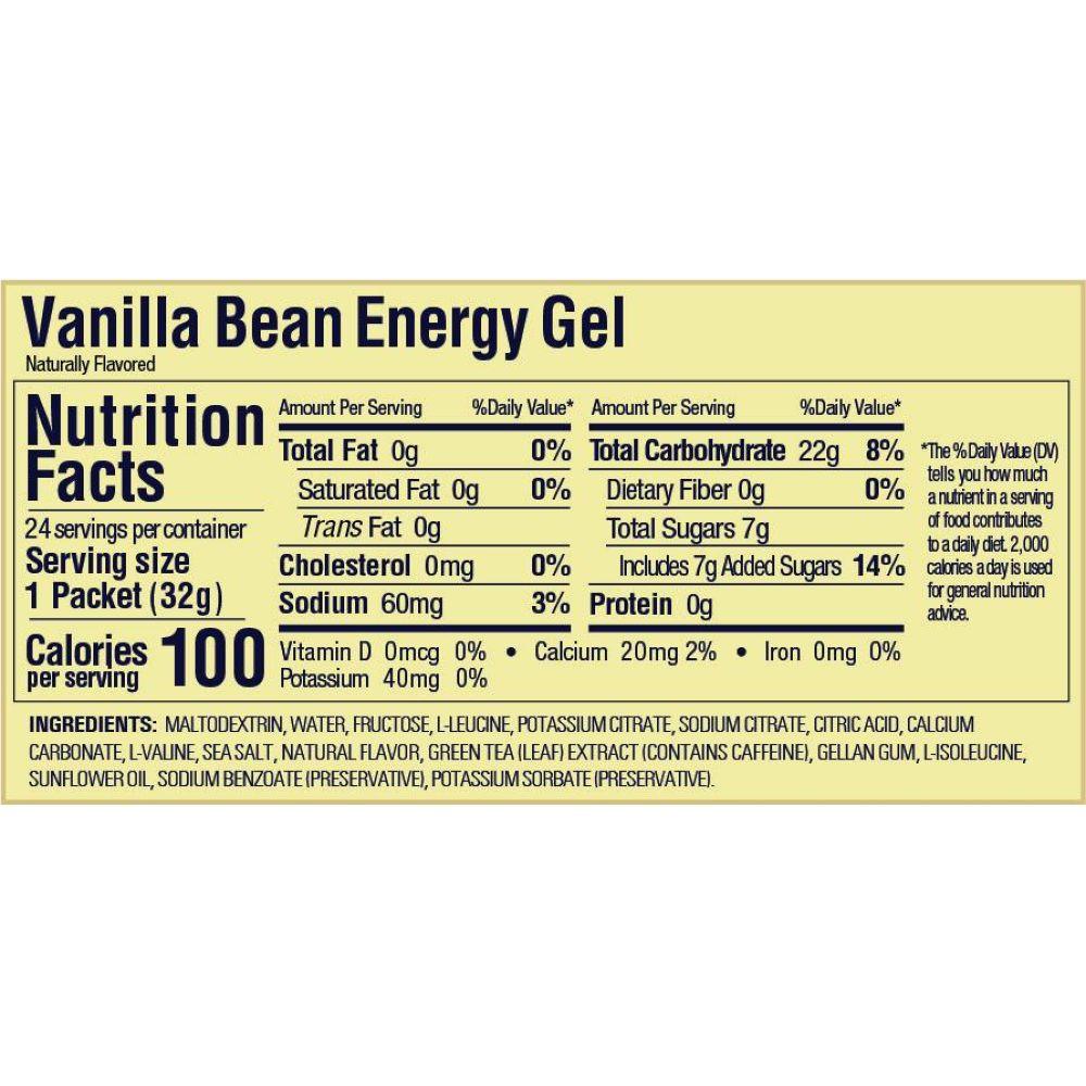 GU Energy Original Sports Nutrition Energy Gel - Vanilla Bean Flavor for Endurance Athletes | Pre-Workout & Marathon Fuel | Easy Digestible Energy Boost