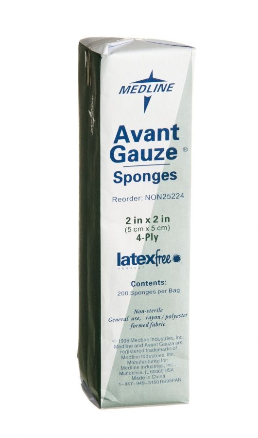 Avant Gauze Non-Woven Non-Sterile Sponges 2x2 Inches 4-Ply, 8000 Count Case - First Aid Wound Dressing for Medical, Veterinary & Emergency Kits