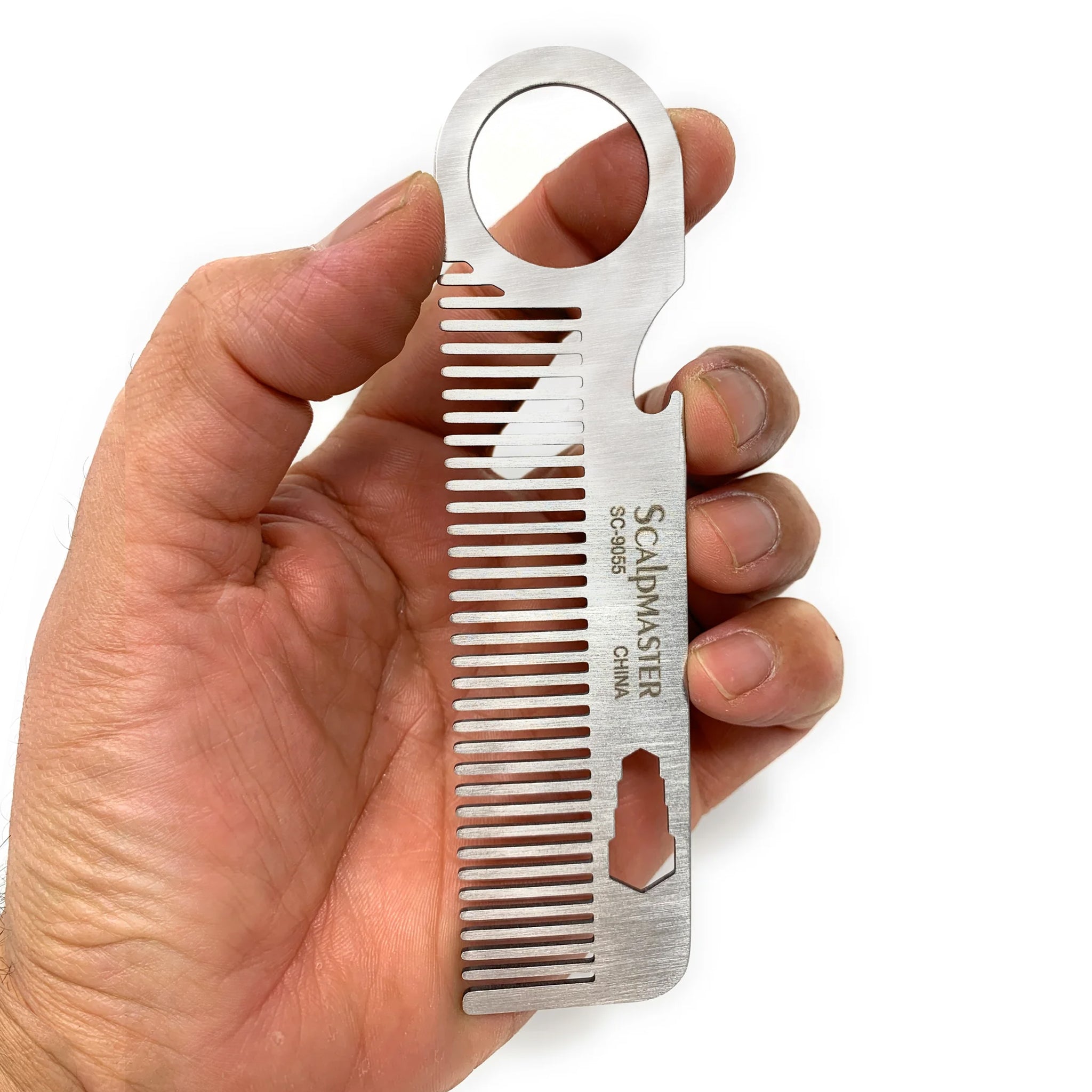 Scalpmaster Stainless Steel Beard Comb - Premium Grooming Tool for Men - Perfect for Beard Trimming, Styling & Travel - 1 Piece - Ideal for Home, Gym & On-the-Go Use