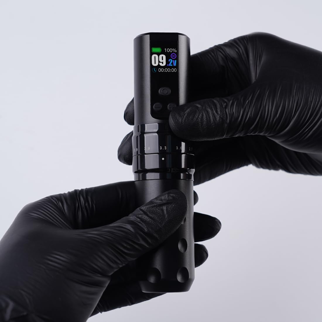 MCORE Mast Tattoo Fold2 Pro Wireless Tattoo Pen Machine - Professional Rotary Tattoo Gun with Smart LCD Display, 7 Adjustable Stroke Lengths & Powerful Motor for Tattoo Artists (Black) - Perfect for Studio Work, Home Tattooing & Professional Body Art Sessions