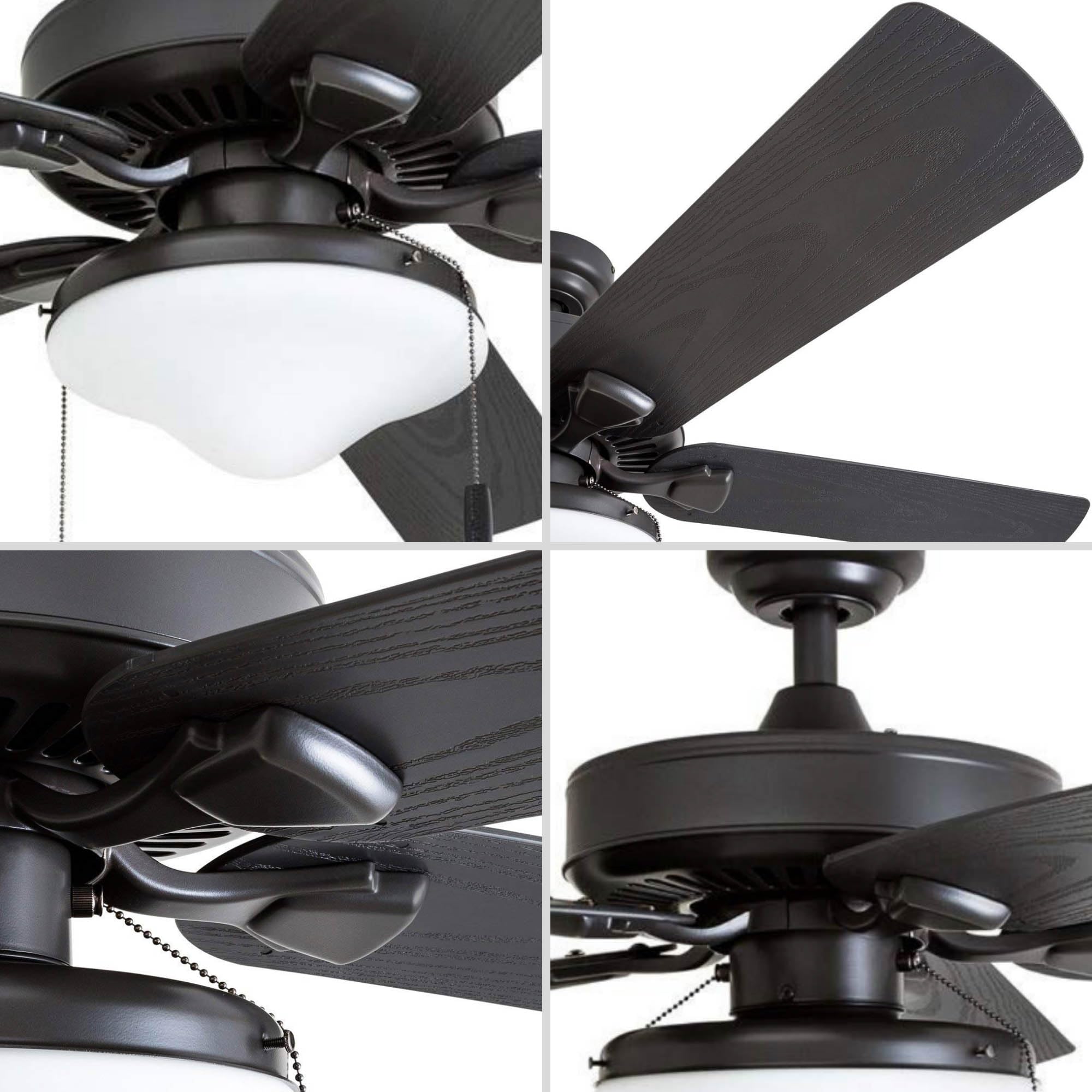 Honeywell Belmar 52 Inch Indoor/Outdoor Ceiling Fan with LED Light - 5 Blade Tri-Mount Design, Pull Chain Control, ETL Damp Rated, Bronze (50512-01) - Perfect for Living Rooms, Bedrooms, Patios and Covered Outdoor Spaces
