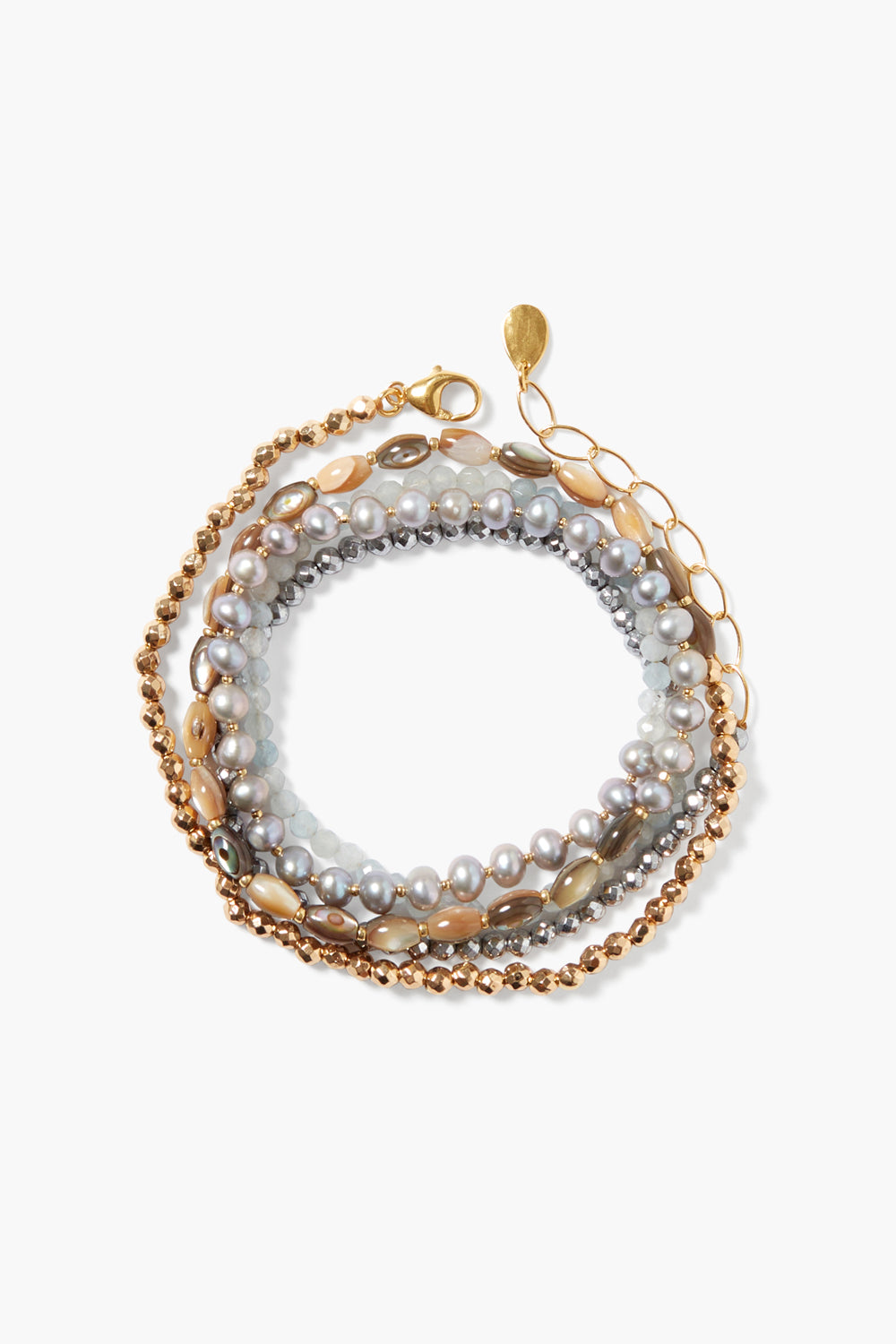 Laguna Naked Wrap Bracelet Gold Mix - Stylish Boho Stackable Bracelet for Women, Perfect for Beach, Festival & Everyday Wear