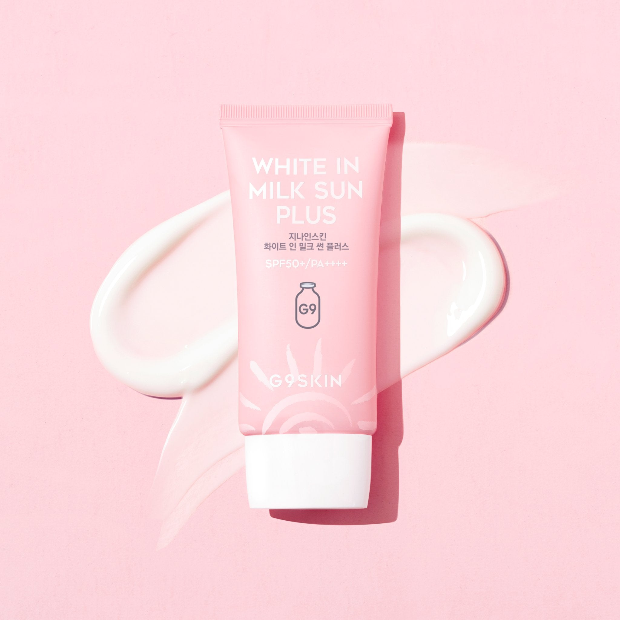 G9SKIN White In Milk Sun Plus SPF50+ PA++++ 40ml | Whitening Sunscreen with High Protection for Face & Body | Perfect for Daily Use, Outdoor Activities & Beach Vacations