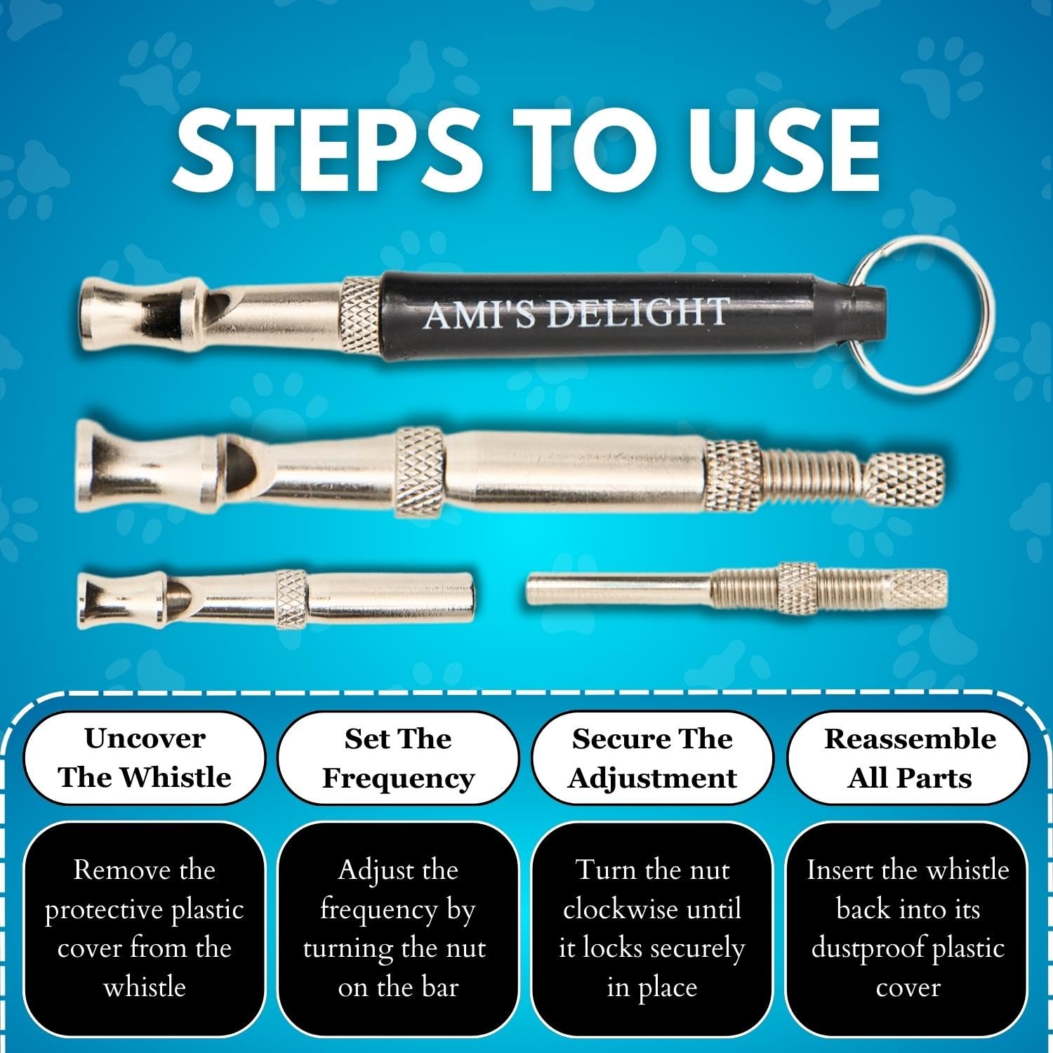 Premium Adjustable Dog Whistle Set - 5 PCS with Lanyards & Clicker for Bark Control - Train Neighbor's Dogs