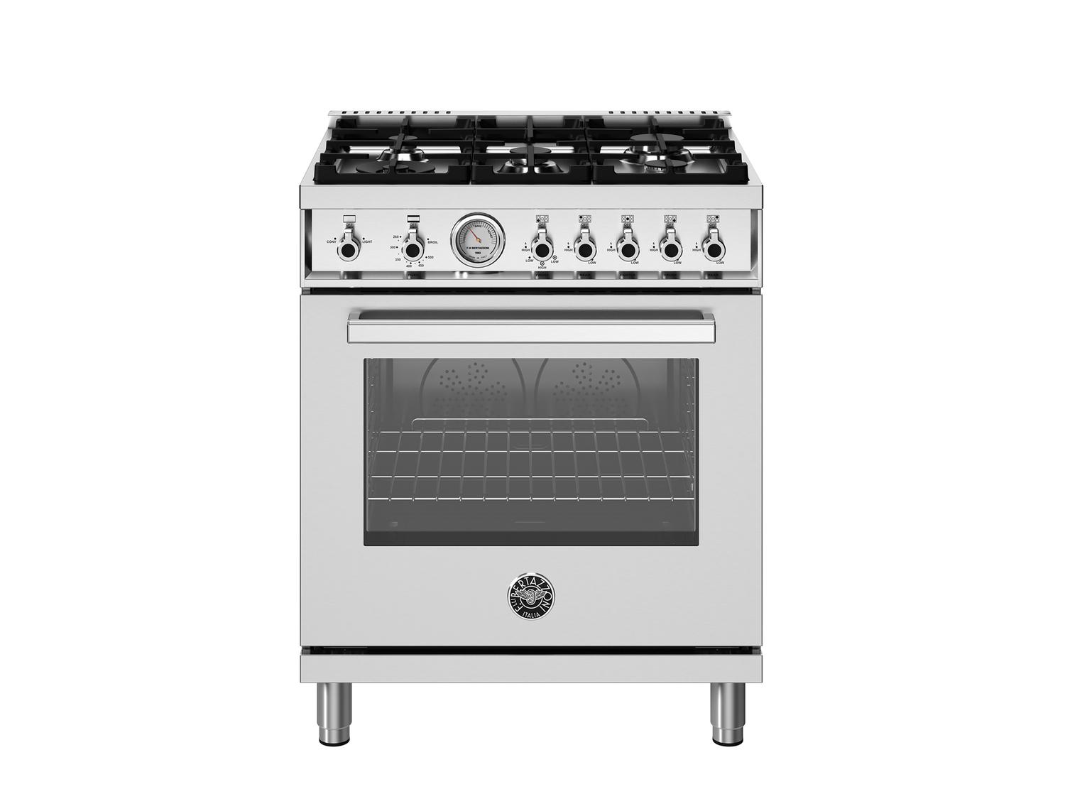 Bertazzoni PRO305GASXV 30 Inch Professional Gas Range with 5 Sealed Burners - Stainless Steel Construction for Home Chefs & Commercial Kitchens - Perfect for Baking, Roasting & High-Heat Cooking