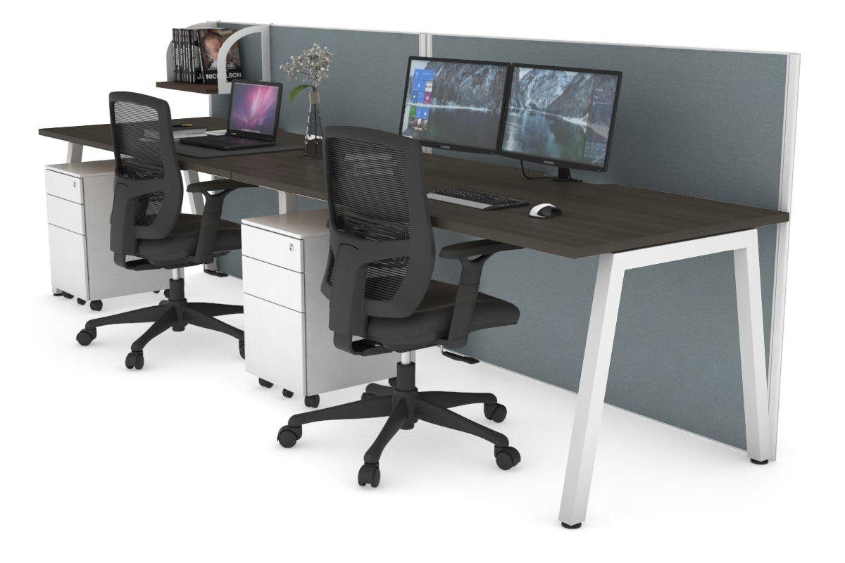Horizon Quadro 2 Person Standing Desk - 1800L x 800W Office Workstation with Cable Management | Perfect for Shared Workspaces & Collaborative Office Environments