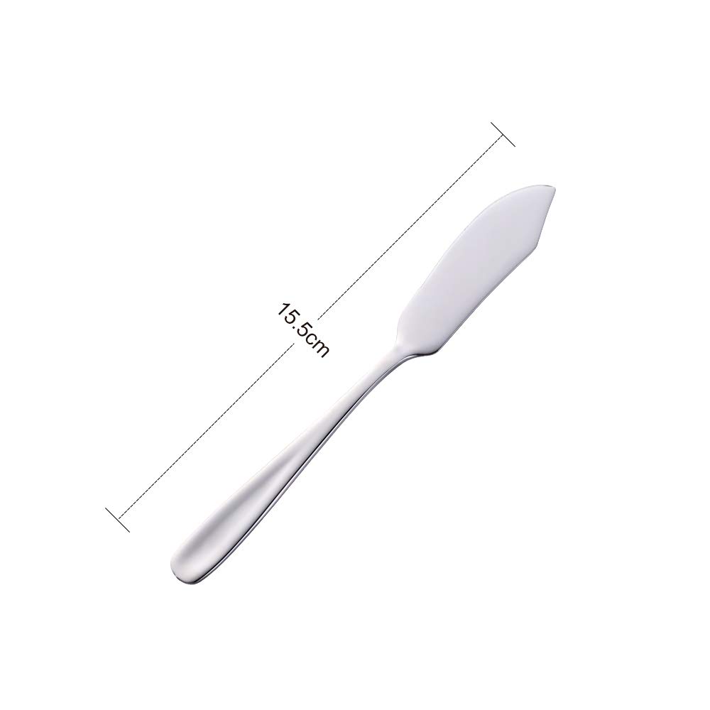 Premium Stainless Steel Butter & Cheese Spreader Knife Set of 6 - Silver Breakfast Dessert Knives for Kitchen, Sandwich Making & Butter Dish - Perfect for Brunch, Tea Parties & Gourmet Cooking