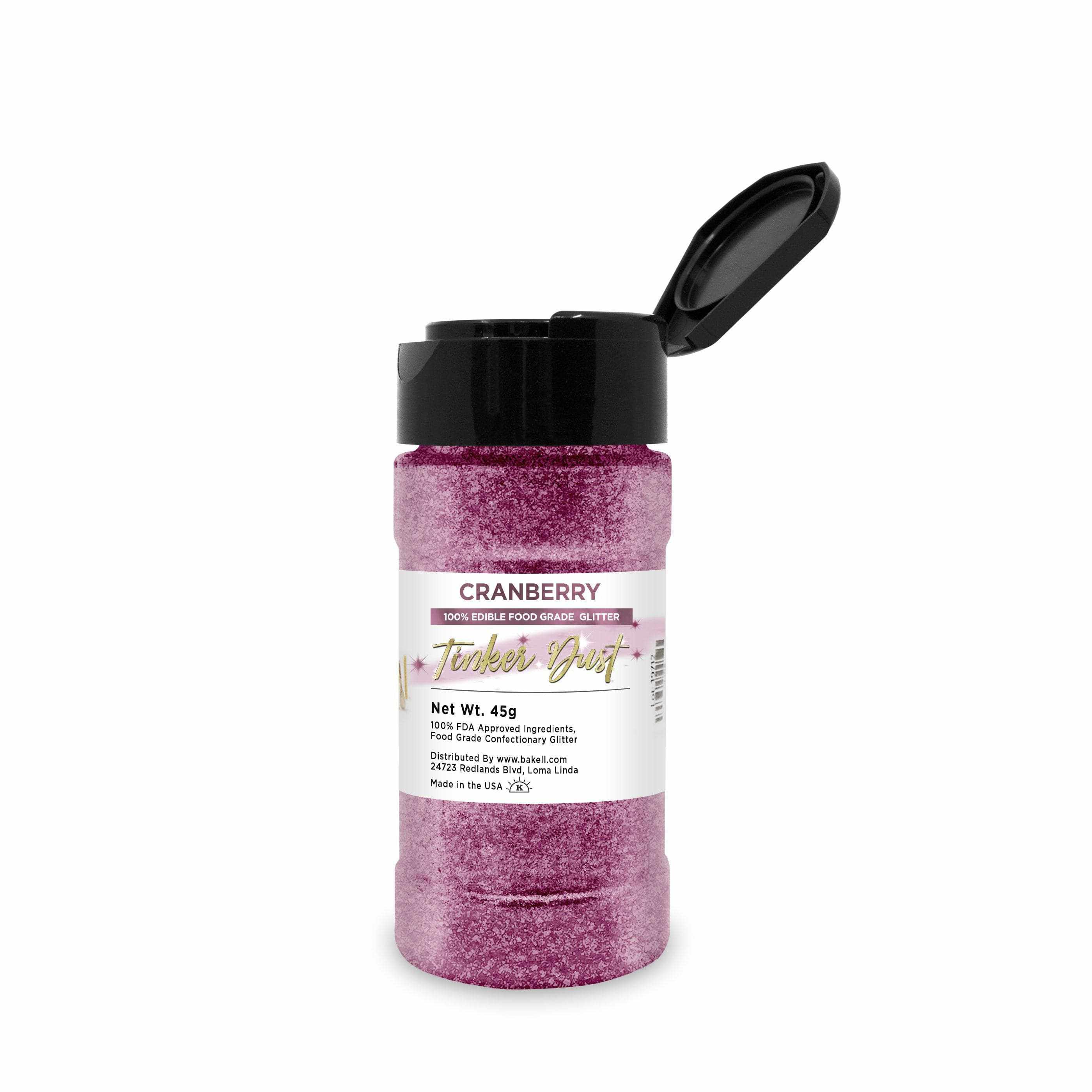 Edible Glitter for Baking & Decorating | Tinker Dust® Cranberry Sparkle | Perfect for Cakes, Cupcakes & Desserts