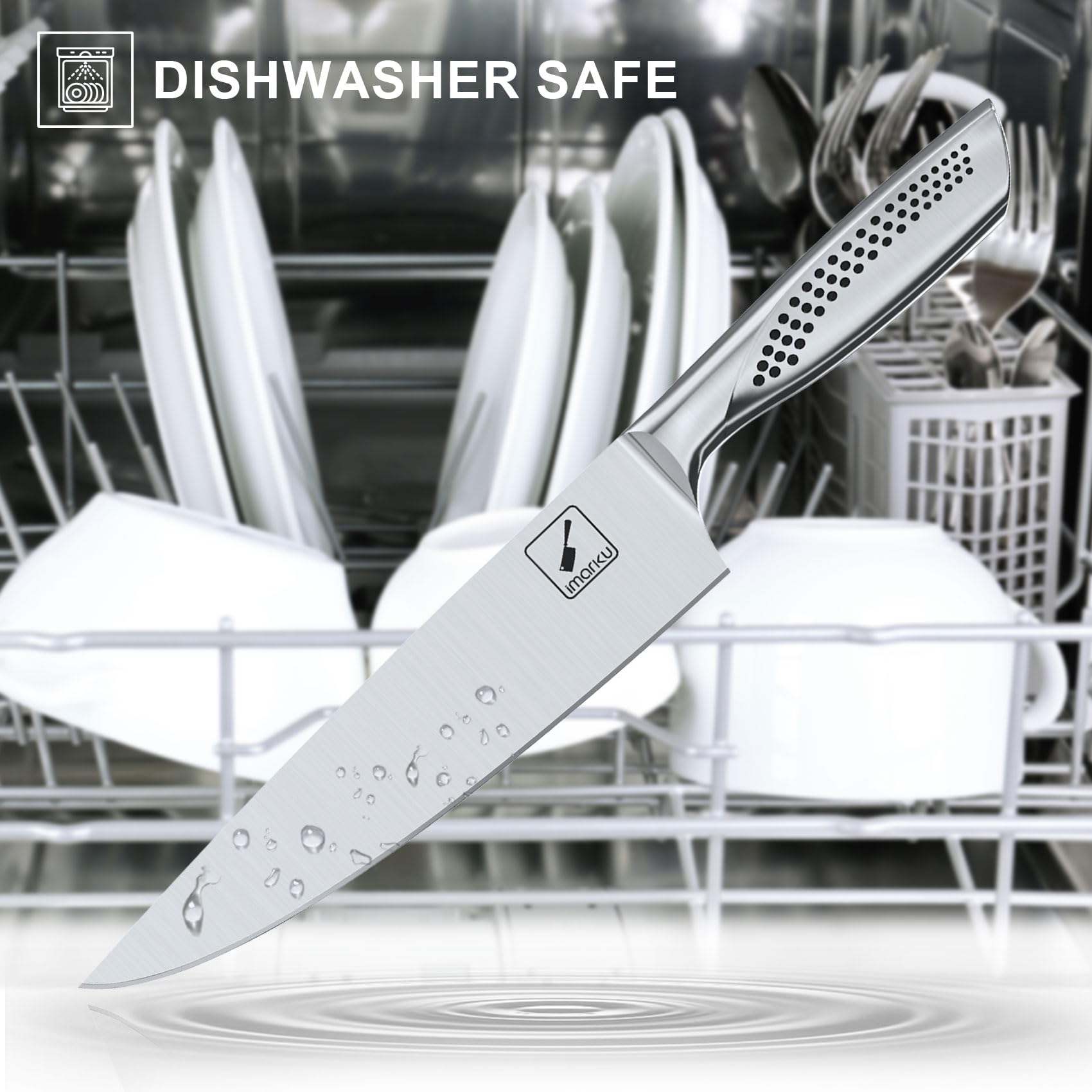 Imarku 16-Piece High Carbon Stainless Steel Kitchen Knife Set with Block - Ultra Sharp Japanese Knives, Non-Slip Ergonomic Handle, Dishwasher Safe - Perfect for Home Chefs, Cooking Enthusiasts & Gift Giving