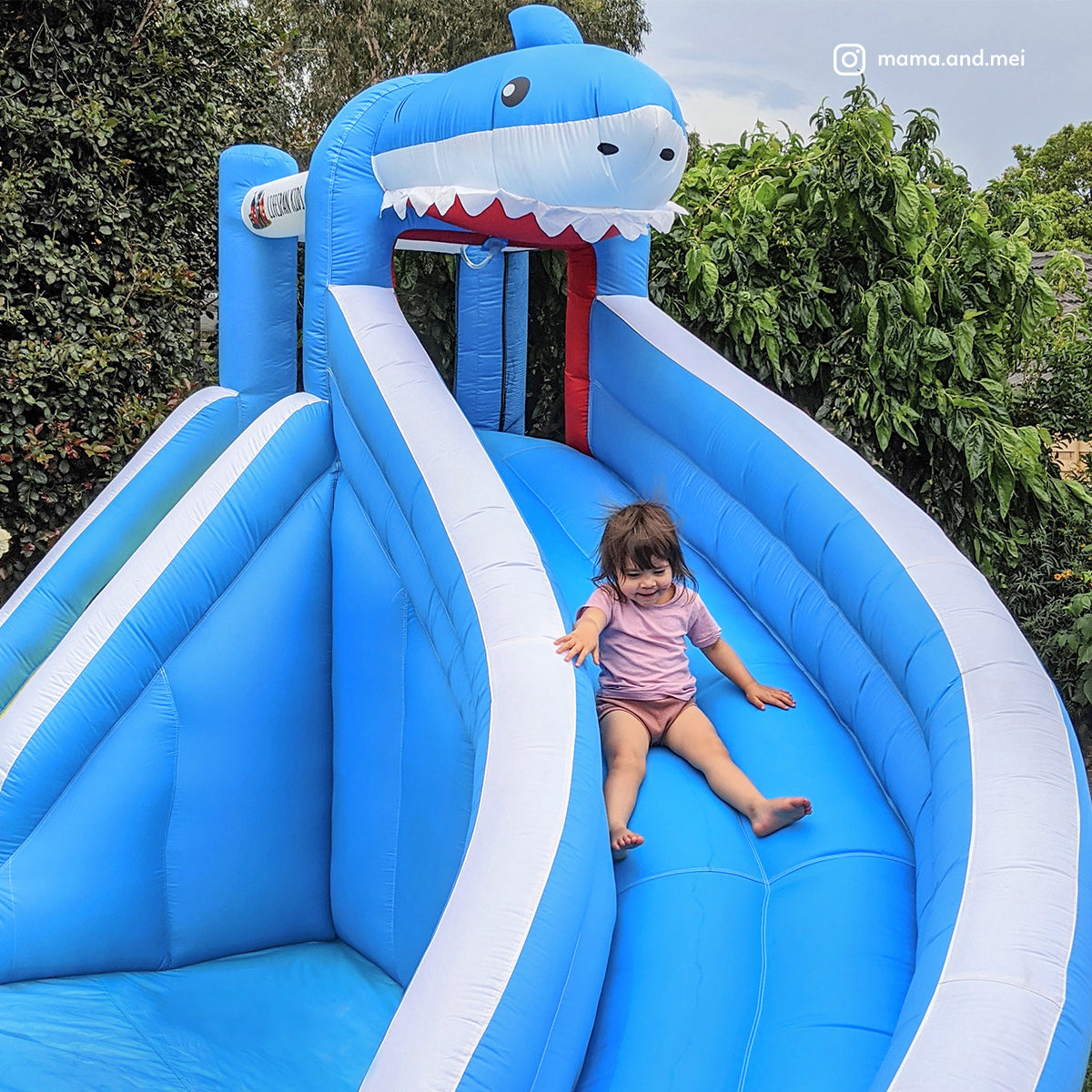 Sharky Slide & Splash Inflatable Water Slide for Kids - Outdoor Backyard Summer Fun, Bounce House & Pool Party Games for Children's Birthday