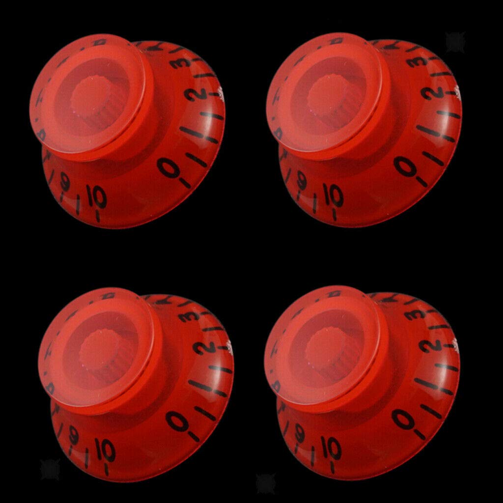 4PCS Red Guitar Speed Control Knobs for LP Electric Guitar - Replacement Parts for Les Paul Style Guitars - Perfect for DIY Guitar Repair & Customization