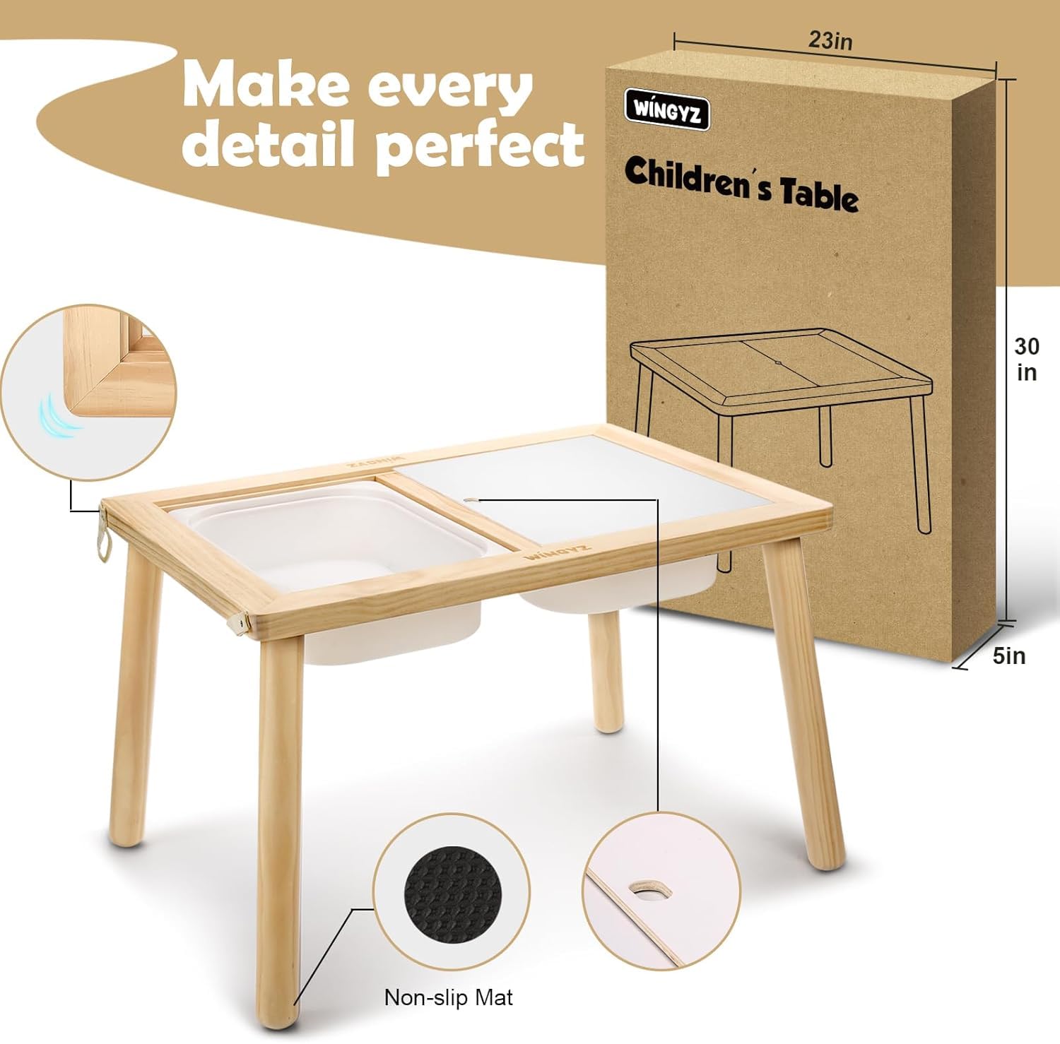 Wingyz Kids Activity Table - Play, Study & Dining Table with Storage Bins, Sensory Table for Toddlers, Perfect Birthday Gift for Boys & Girls - Ideal for Playrooms, Classrooms & Daycare Centers