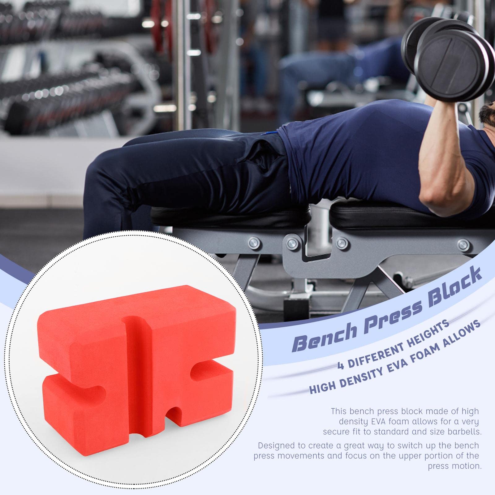 Bench Press Block Gym Board - Heavy Duty Weightlifting & Bodybuilding Training Equipment for Home & Commercial Gyms - Perfect for Powerlifting, Strength Training & Fitness Workouts