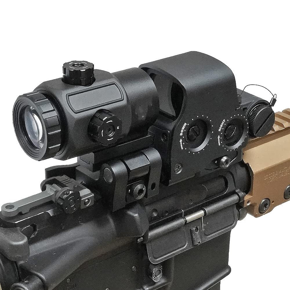 558+3X Magnifier Green/Red Dot Holographic Reflex Sight with Quick Detach QD Mount for Hunting & Shooting - Black | Compatible with AR15, Rifle, Shotgun for Tactical & Outdoor Use