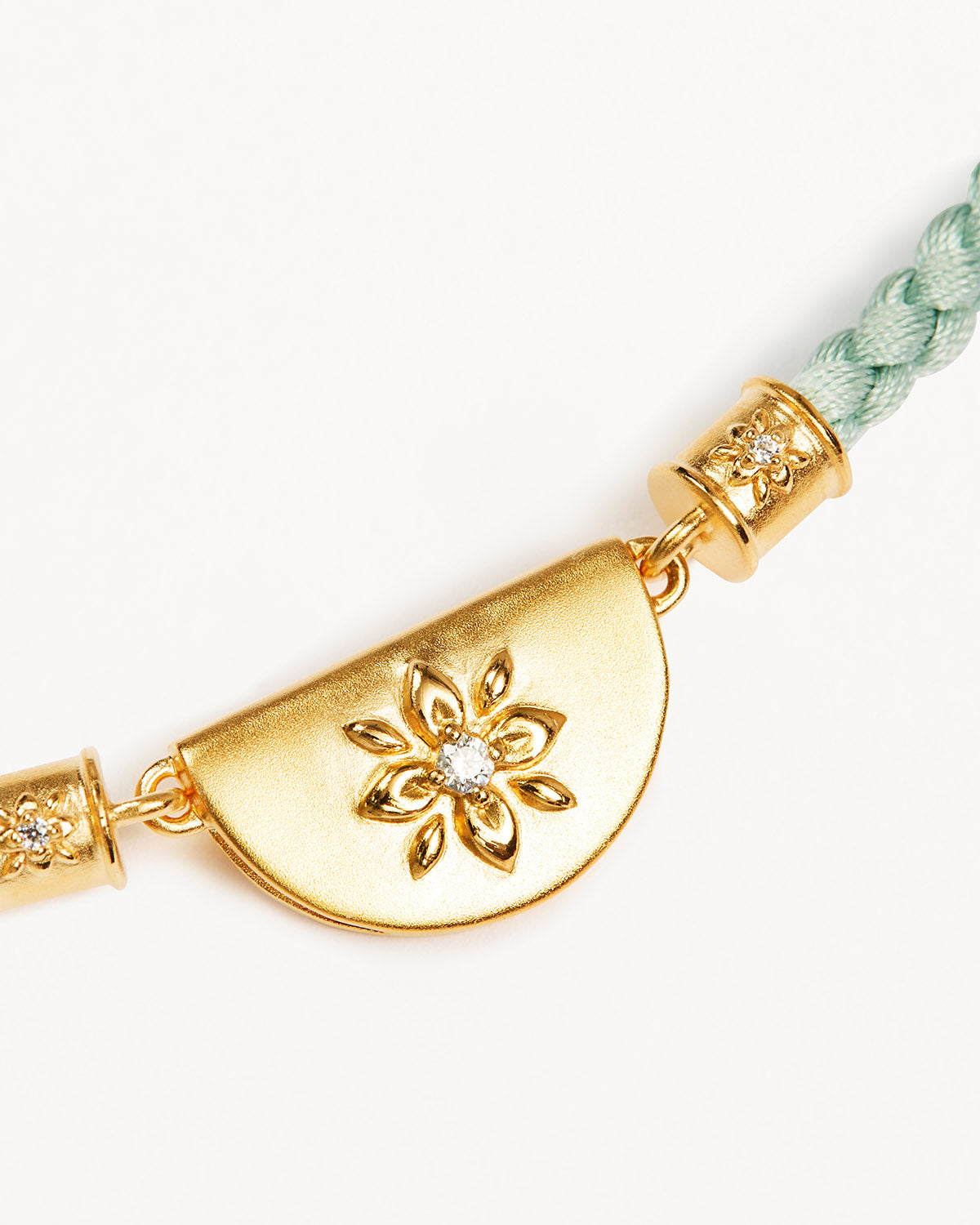 18K Gold Vermeil Lotus Blue Silk Cord Bracelet - Elegant Adjustable Bangle for Women, Perfect for Gifts, Weddings & Everyday Wear