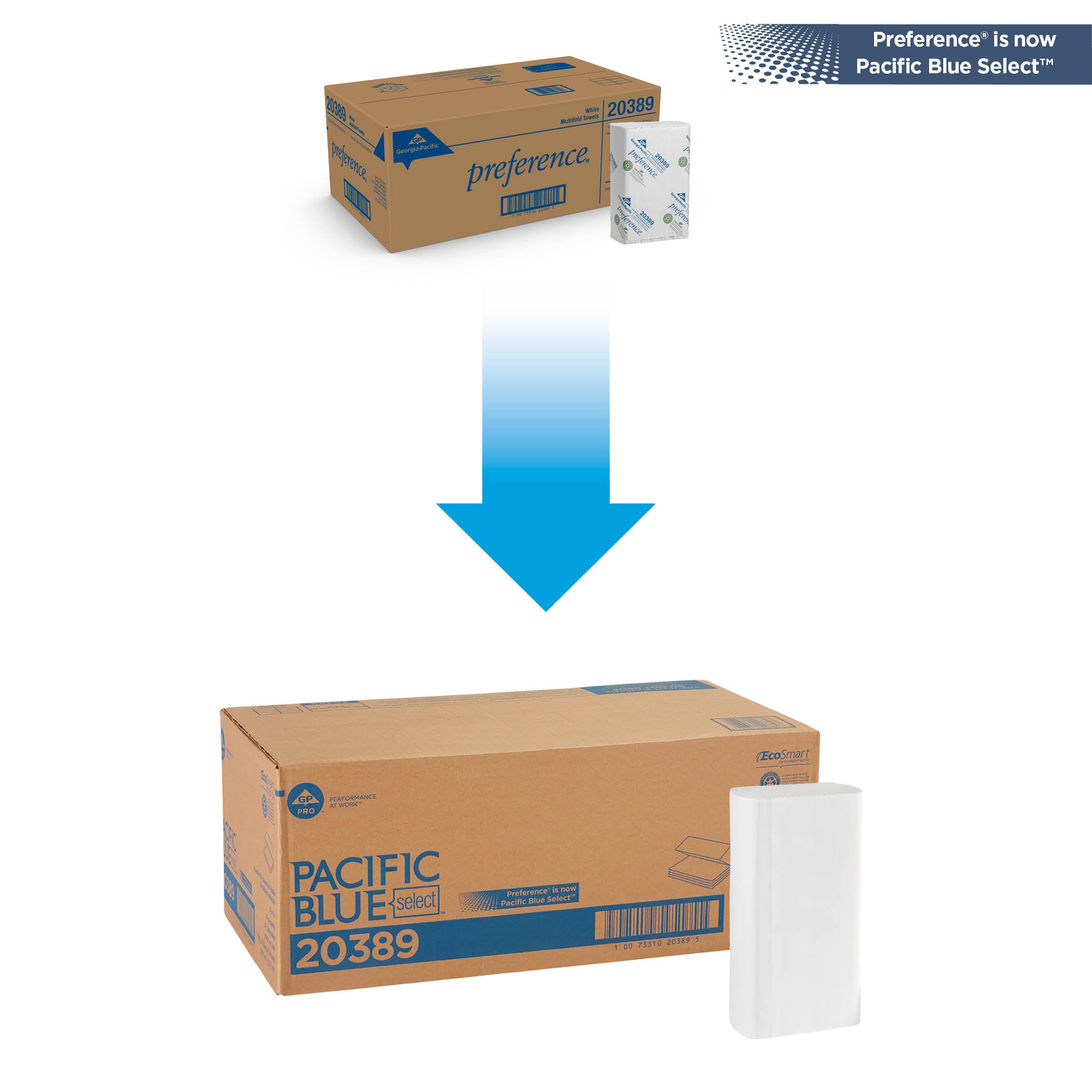 Pacific Blue Select Multifold Paper Towels by GP PRO (Georgia-Pacific) - 250 Sheets per Pack, 16 Packs per Case (4,000 Total Sheets) - Premium Absorbent Commercial Paper Towels for Restaurants, Offices & Home Use