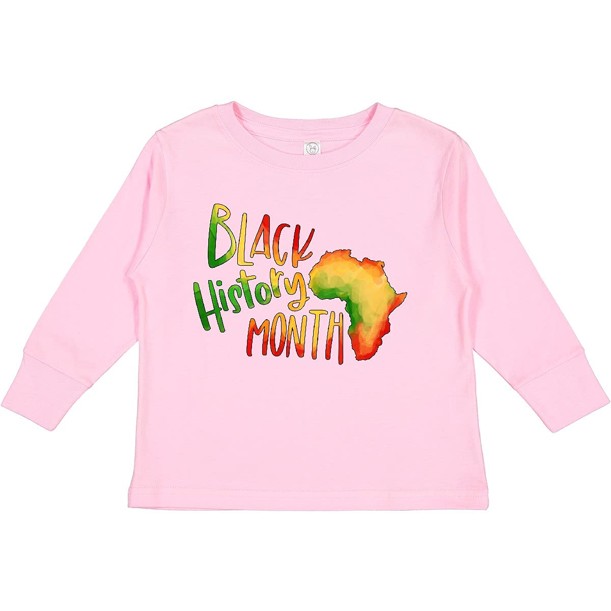 Inktastic Black History Month Africa Red Yellow Long Sleeve Toddler T-Shirt - African Pride Kids Clothing for School, Celebrations & Everyday Wear