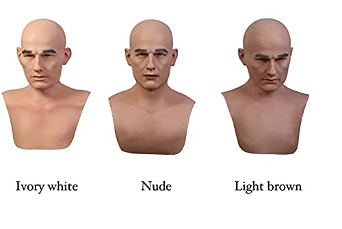 YIQI Realistic Silicone Middle-Aged Man Mask - Handmade Cosplay Halloween Costume Accessory for Parties, Horror Events & Theatrical Performances