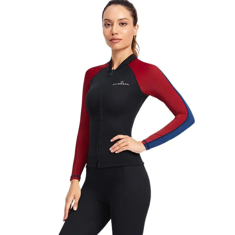 1.5mm Split Warm Diving Suit Long Sleeve - UV Protection Snorkeling & Surfing Wetsuit - Jellyfish Proof Swimwear for Women & Men | Perfect for Scuba Diving, Beach Swimming and Water Sports