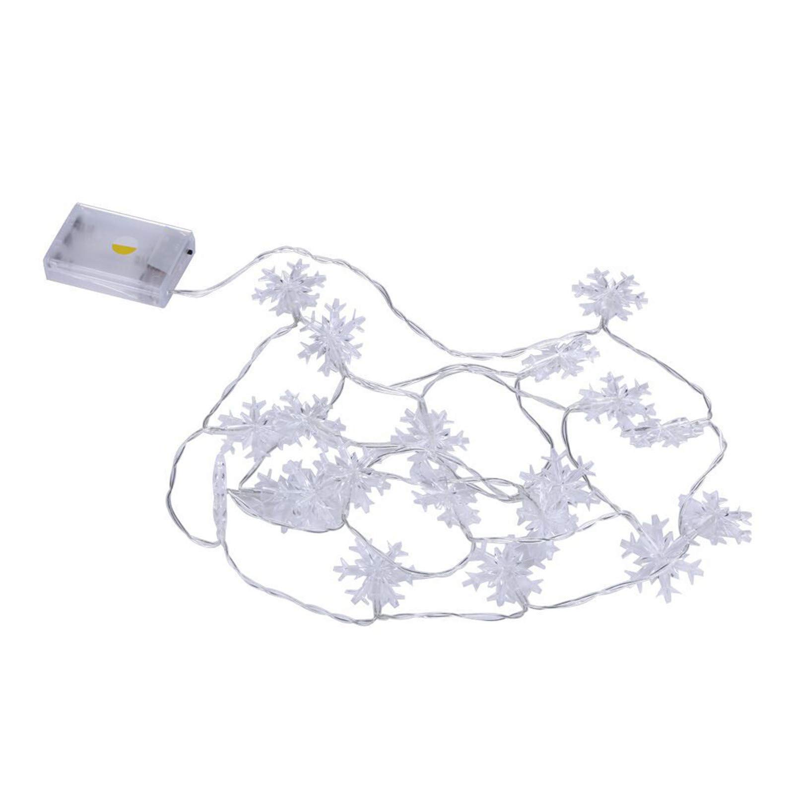 Boddenly 20LED Snowflake String Lights - 3Meters Fairyland LED Lights for Christmas, Winter Home Decor - Indoor & Outdoor Use for Porch, Garden, Backyard (Yellow, One Size) | Perfect for Holiday Parties, Wedding Decorations & Cozy Ambiance