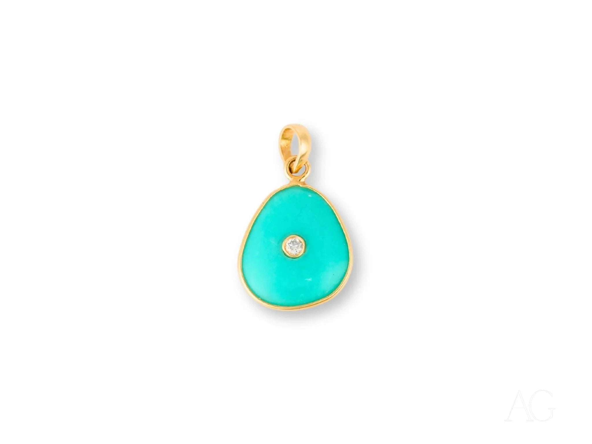 Turquoise Spark: Elegant Turquoise & Diamond Pendant Necklace for Women | Perfect for Weddings, Anniversaries & Special Occasions