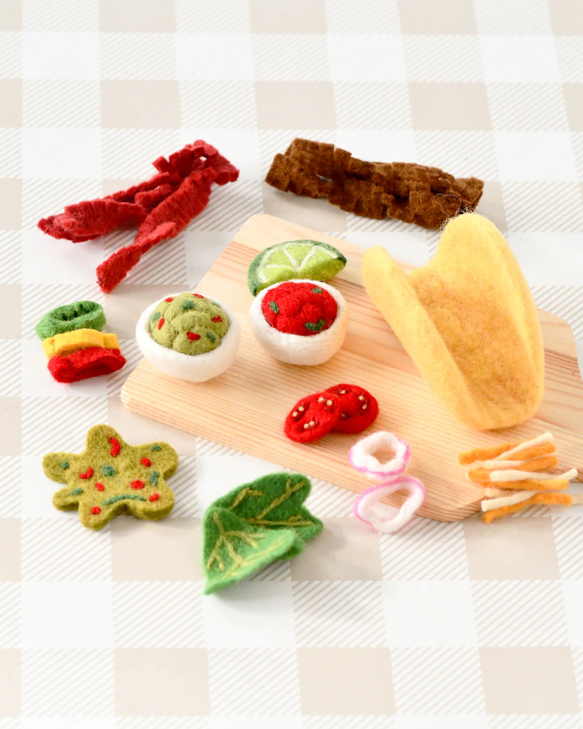 Taco Felt Play Food Set - 12 Piece DIY Felt Tacos for Kids Pretend Play - Perfect for Preschool Learning, Taco Party Decor & Imaginative Playtime