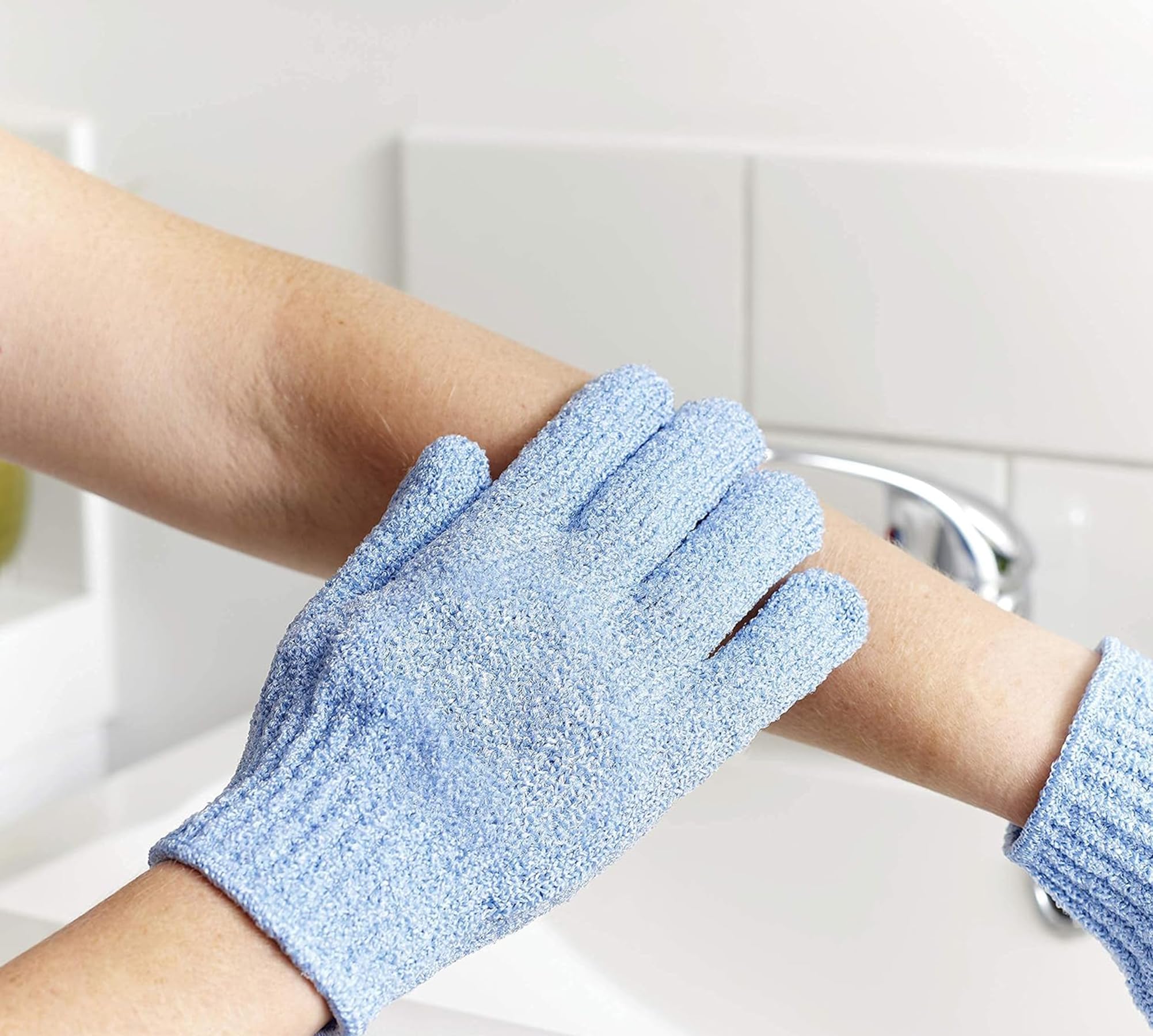 MosQuick® Exfoliating Body Glove for Women - Dead Skin Remover & Body Scrubber with Hook - Bath & Shower Exfoliation for Smooth Radiant Skin - Perfect for Spa, Home Use & Gift Ideas
