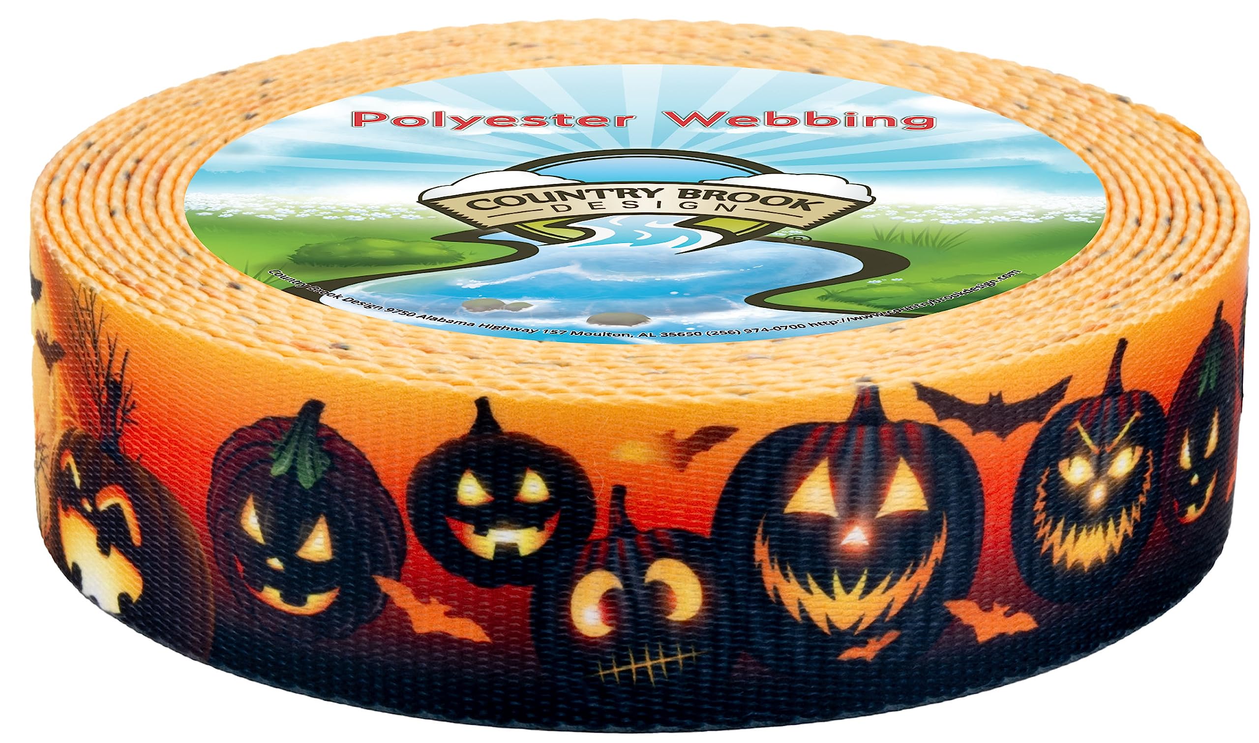 Country Brook Design - Midnight Fright Polyester Webbing for Halloween Decorations, Costume Accessories & DIY Crafts