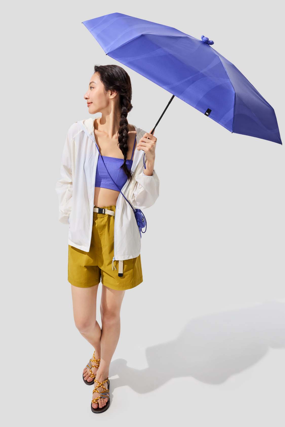 Canopy Women's 5-Fold Compact Sun Umbrella with UPF50+ UV Protection - Perfect for Beach, Travel & Outdoor Activities