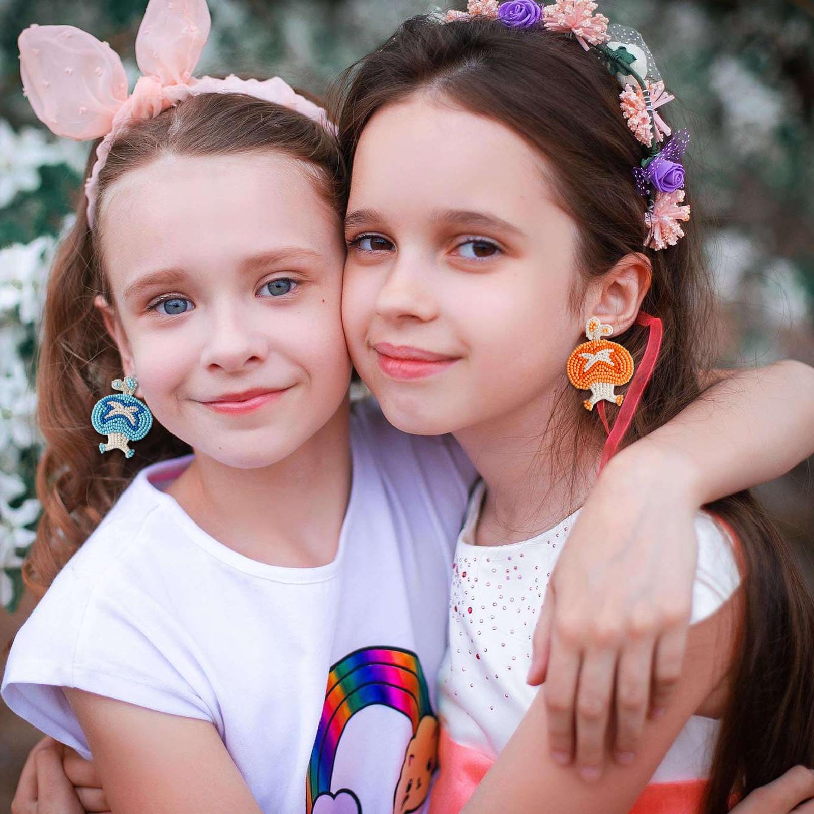 Easter Beaded Mushroom Earrings for Women - Lovely Cute Drop Dangle Earrings Funny Jewelry Gift for Girls | Perfect for Easter Gifts, Spring Fashion & Festival Accessories
