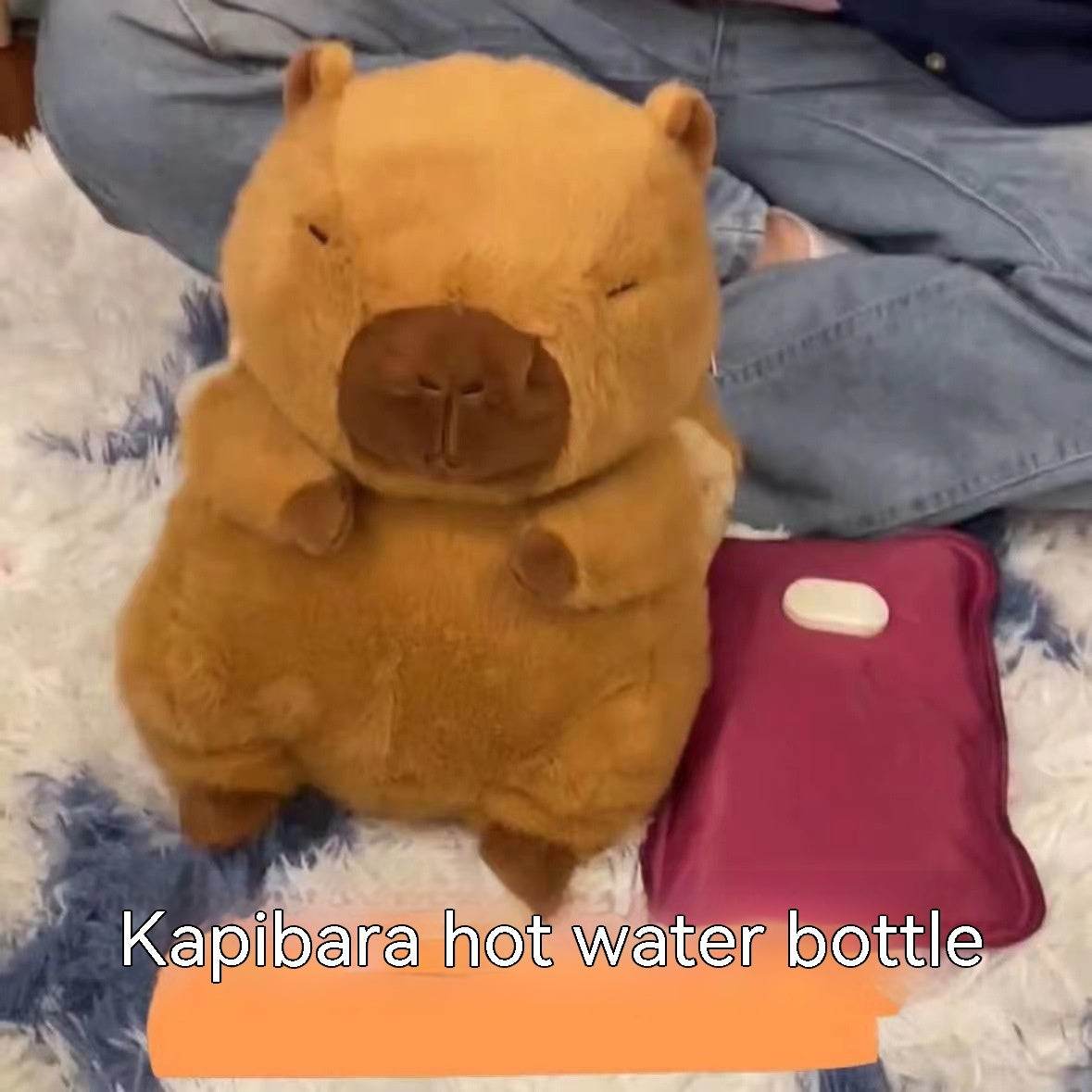 Soft Capybara Plushie with Hand Warmer - Cute & Cozy Stuffed Animal for Winter, Gifts & Home Decor