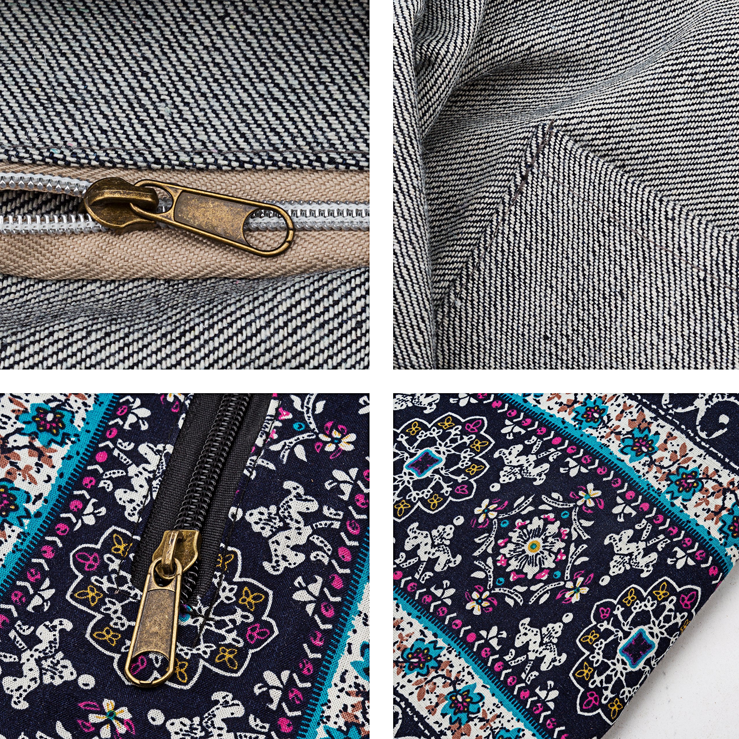 Bohemian Crossbody Bag - Handmade Thai Top Zip Hobo Sling Bag for Women | Hippie Chic Messenger Purse for Festival, Travel & Everyday Use