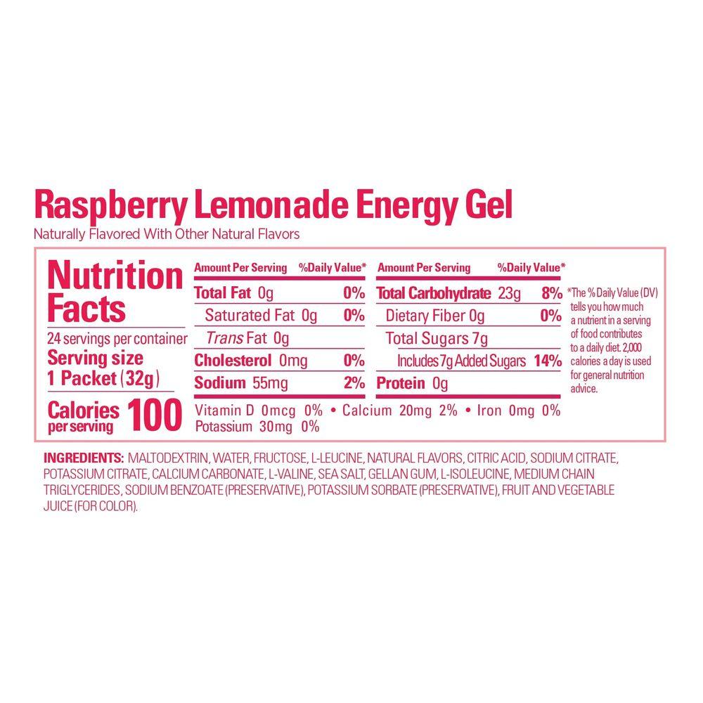 GU Energy Original Sports Nutrition Energy Gel - Raspberry Lemonade Flavor | Endurance Fuel for Runners, Cyclists & Athletes | Pre-Workout & Race Day Energy Boost