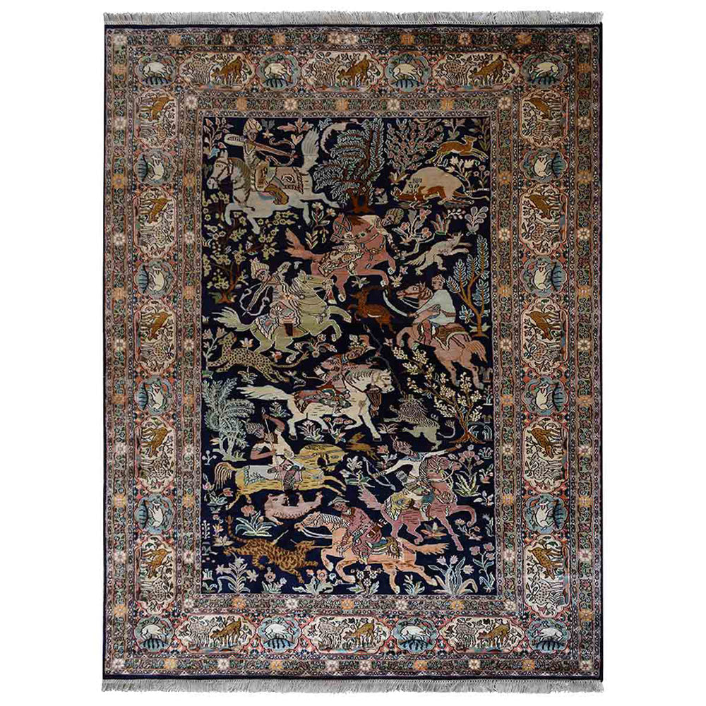 Hand Knotted Persian Silk Rug - Premium Traditional Oriental Carpet for Living Room, Bedroom & Dining Area - Luxurious Home Decor & Floor Covering