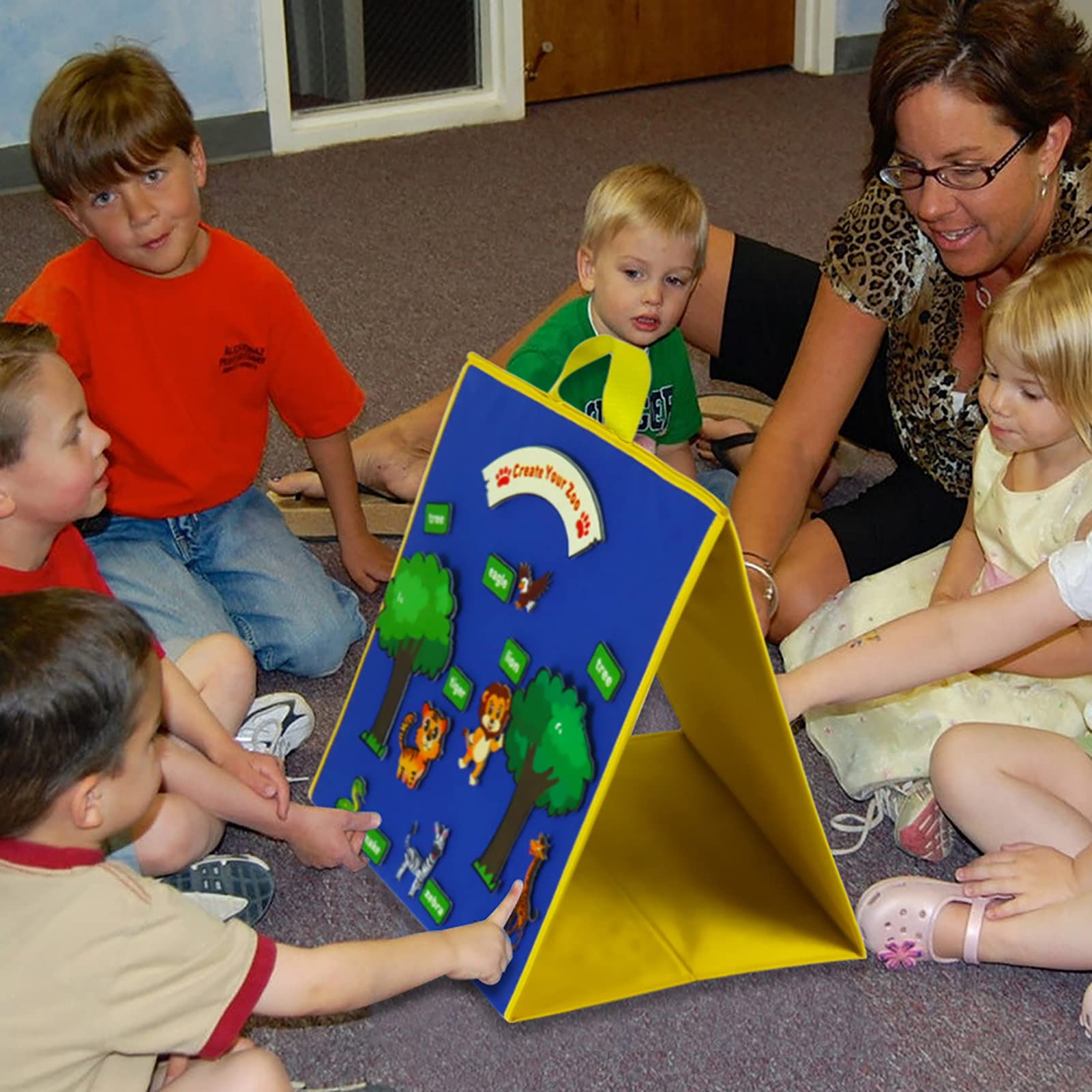 Double-Sided Felt Teaching Board 17x17 Inch - Classroom & Homeschool Learning Aid for Kids