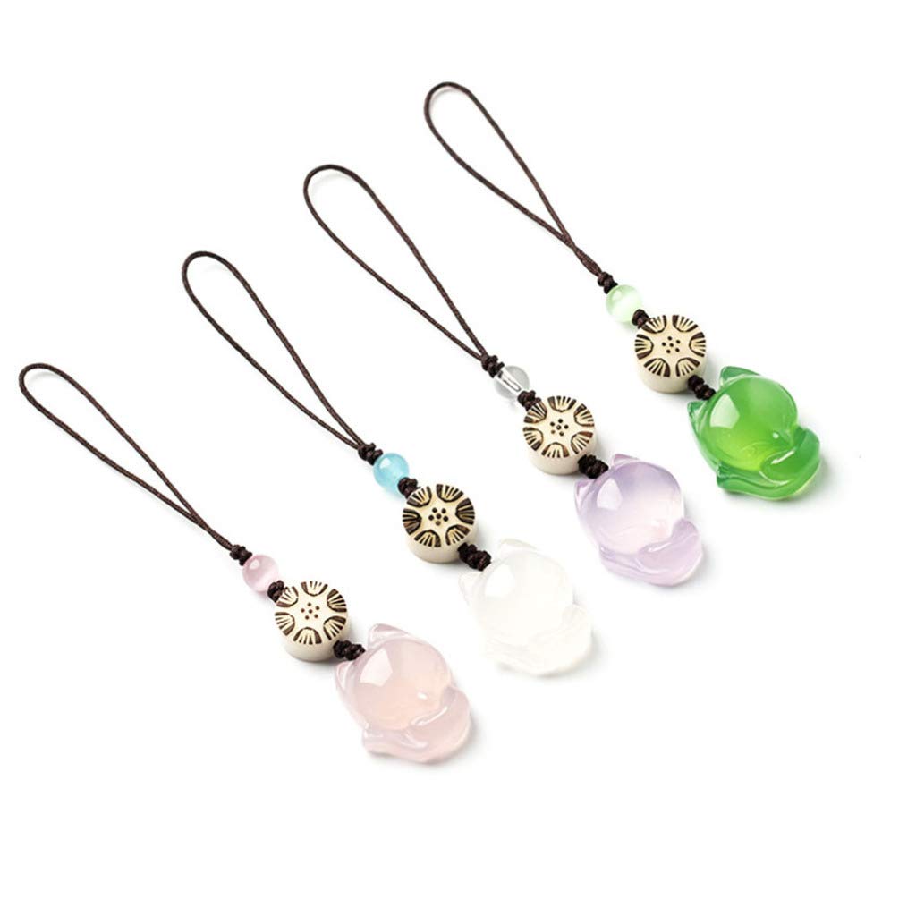 UKCOCO Cartoon Phone Lanyard - Beaded Wrist Strap & Key Holder for Decor & Gifts (Emerald Charm)