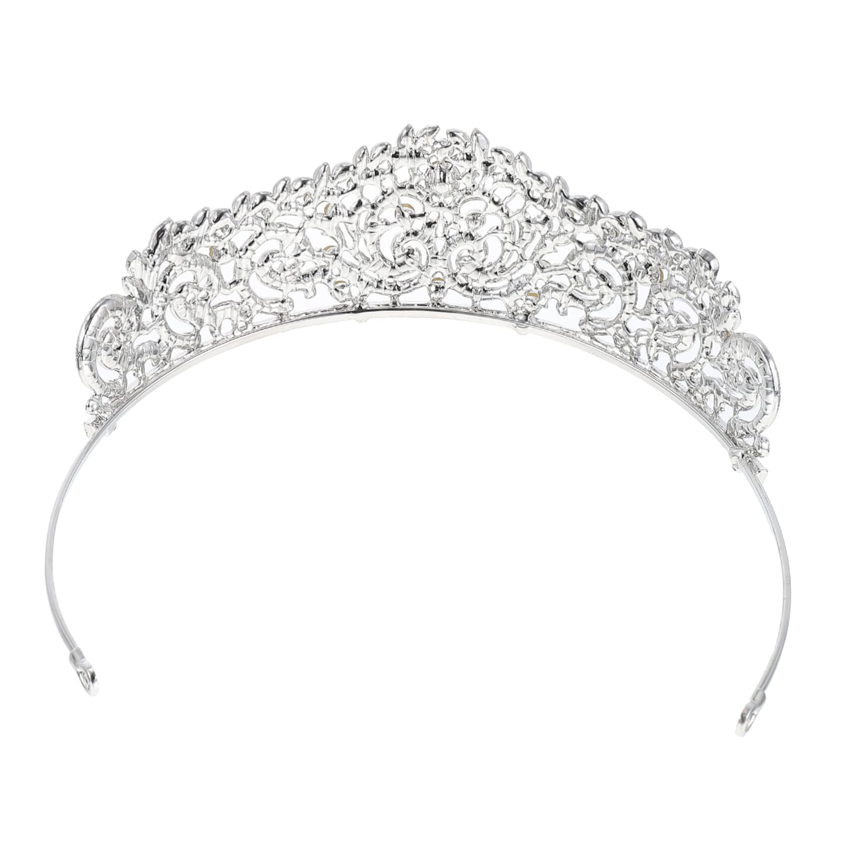 FRCOLOR Rhinestone Bridal Crown for Kids - Sparkling Princess Hair Ornament, Queen Headdress for Birthday Parties, Weddings & Special Occasions | Grace Alloy White Scrunchies Included | Perfect for Bridal Showers, Pageants & Photo Shoots