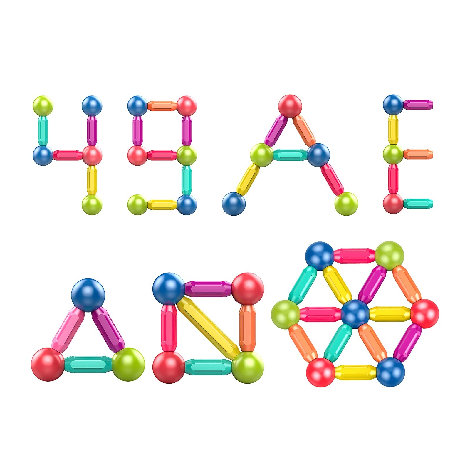 **Magnetic Building Blocks Set for Kids - 25pcs STEM Educational Toys for Boys & Girls Ages 1-5, Toddler Learning Toys with Magnetic Balls & Rods - Perfect for Creative Play, Classroom Activities & Birthday Gifts**