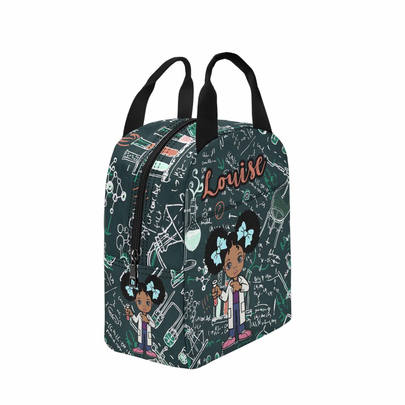 Custom Personalized Lunch Box Bag with Name - Insulated Reusable Lunch Cooler for Students, Scientists, Camping, Hiking & Travel - Great Gift Idea for Outdoor Enthusiasts & Professionals