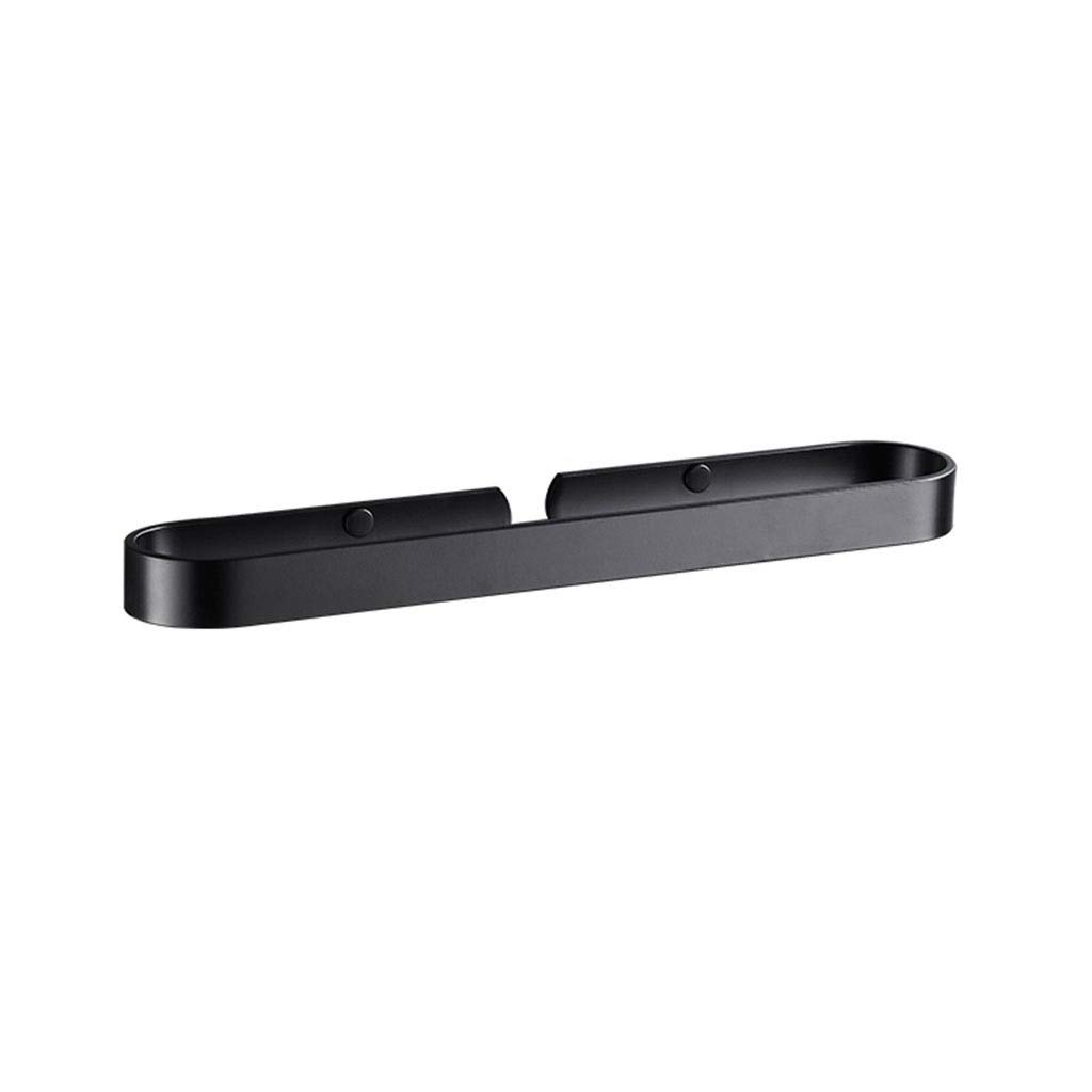 XIAOZHEN Black Wall Mounted Towel Rail - 30CM No Drill Bathroom Towel Holder, Hanger & Rack for Kitchen, Spa, Gym - Rustproof Single Pole Towel Ring (Black)