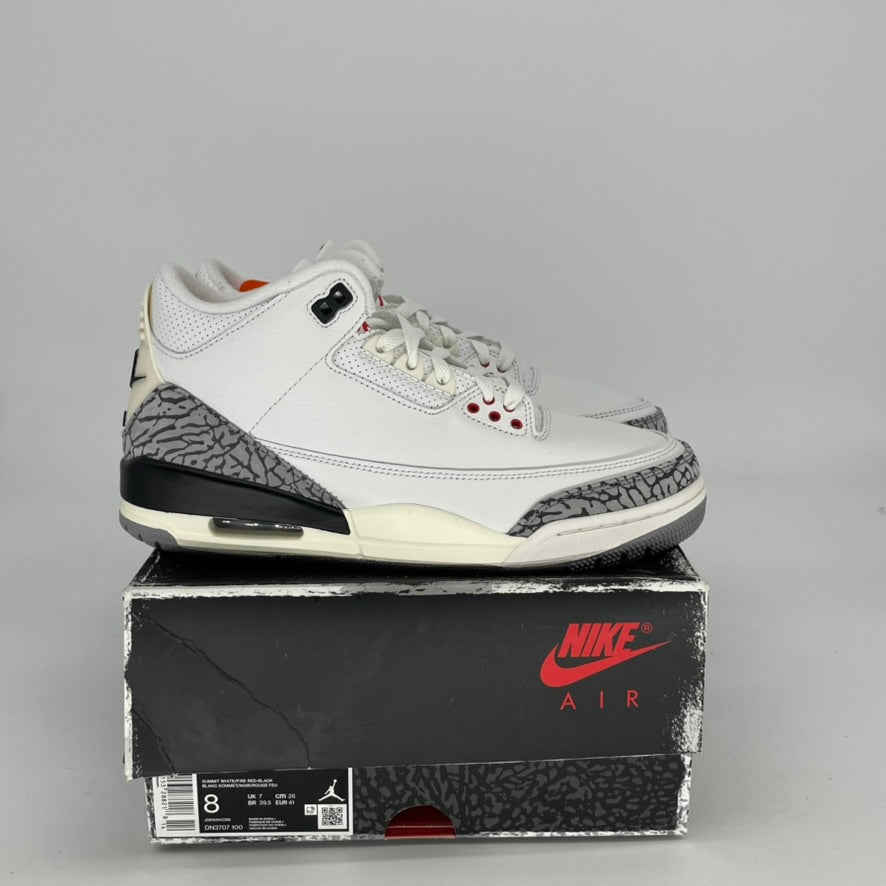 Original Air Jordan 3 White Cement Reimagined - Men's Size 8 / Women's Size 9.5 (DN3707-100) - Retro Basketball Sneakers for Streetwear & Casual Outfits