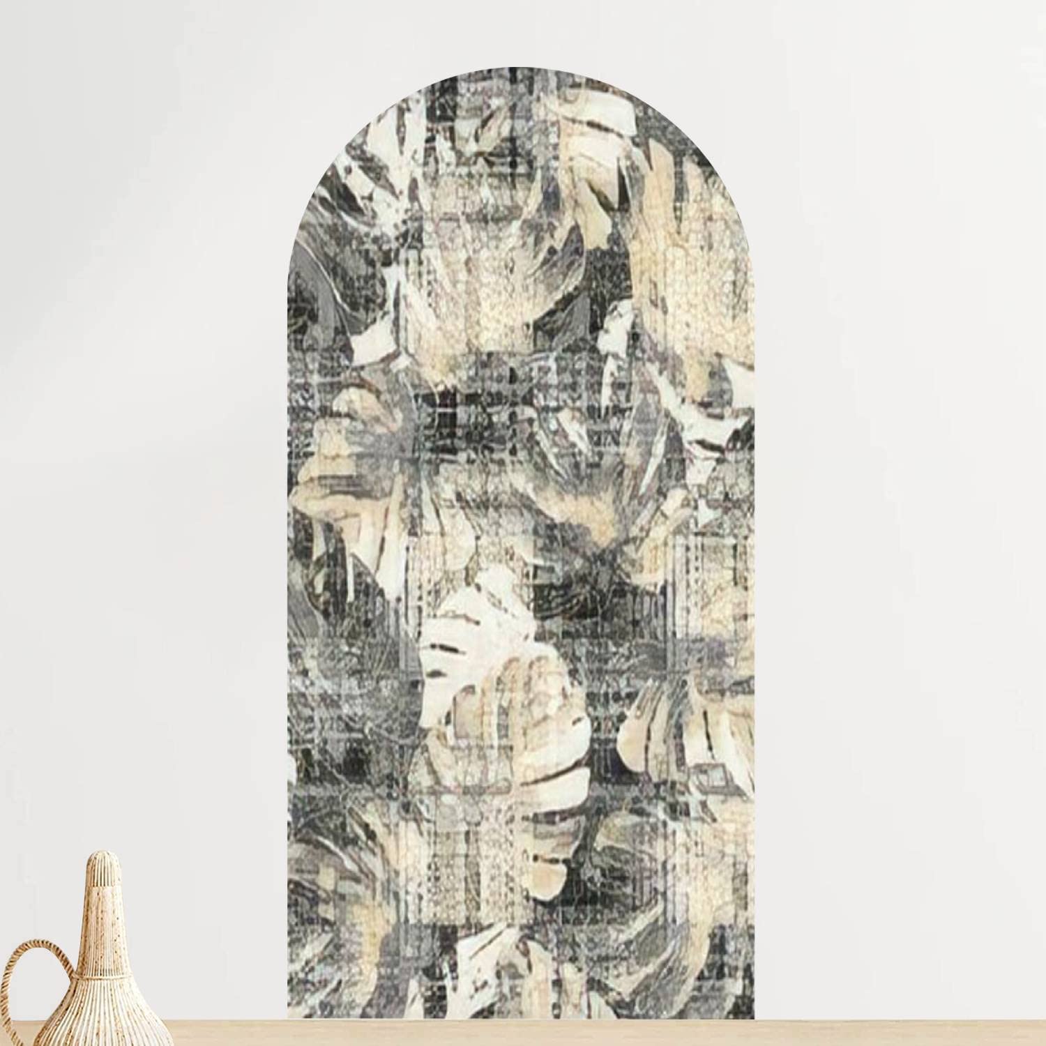 Vintage Leaf Wall Decal with Small Motifs - Peel and Stick Removable Wallpaper, Self-Adhesive Wall Sticker Mural for Living Room, Bedroom, Nursery - Perfect for Home Decor, Accent Walls & DIY Interior Design Projects
