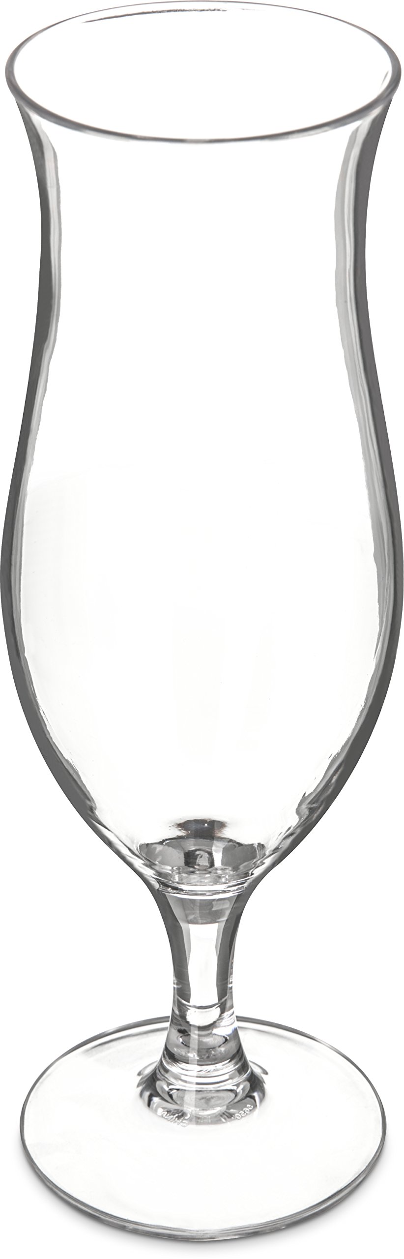 Carlisle Alibi 16 oz Clear Plastic Hurricane Glasses - Bulk Pack of 24 for Restaurants, Bars, Catering & Home Use - Durable Drinkware for Cocktails, Smoothies & Iced Beverages