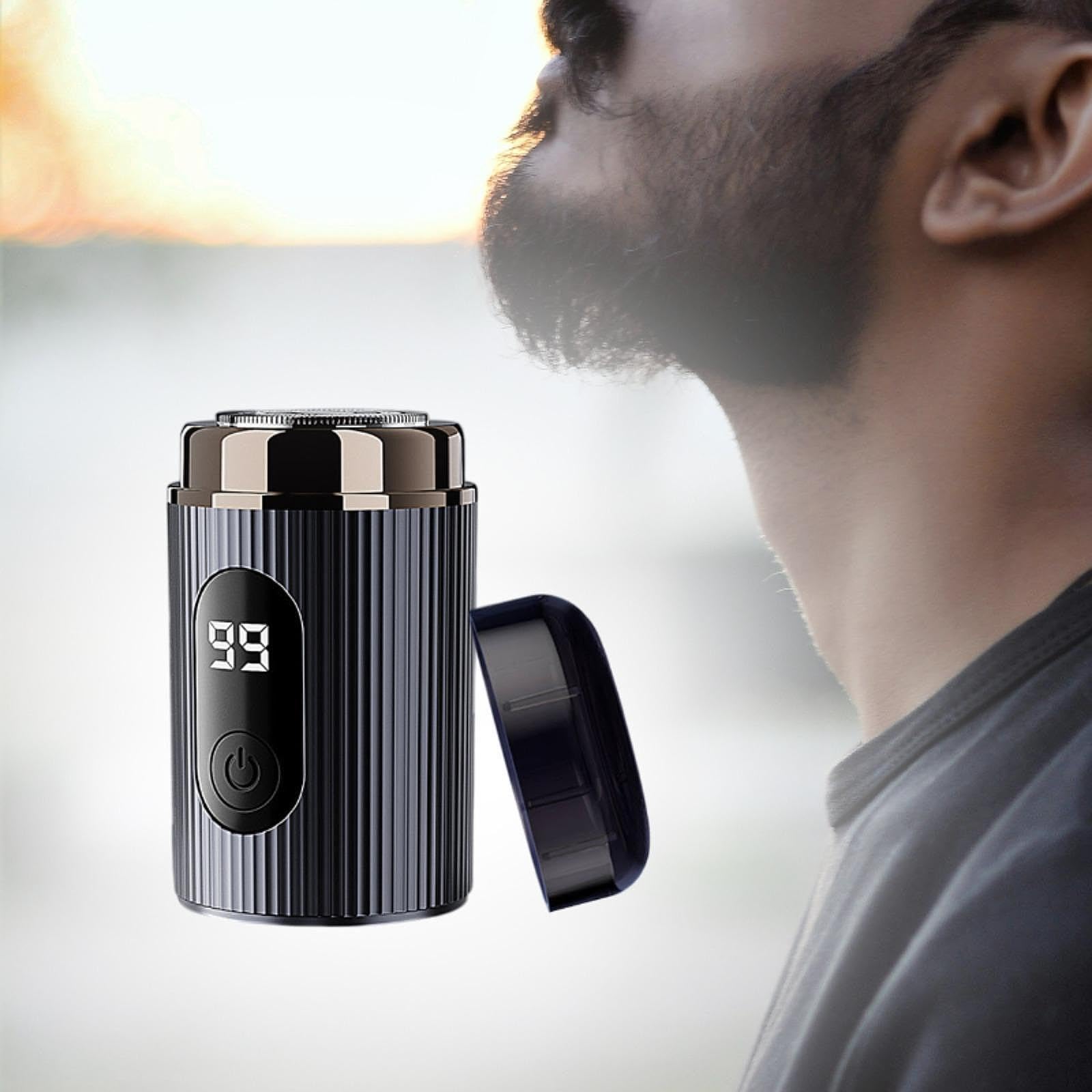 Professional Electric Shaver for Men - USB Rechargeable Beard Trimmer with Wet/Dry Dual Use, Portable Travel Shaver for Car & Home - Gray | Perfect for Grooming, Business Trips & Daily Shaving Routine